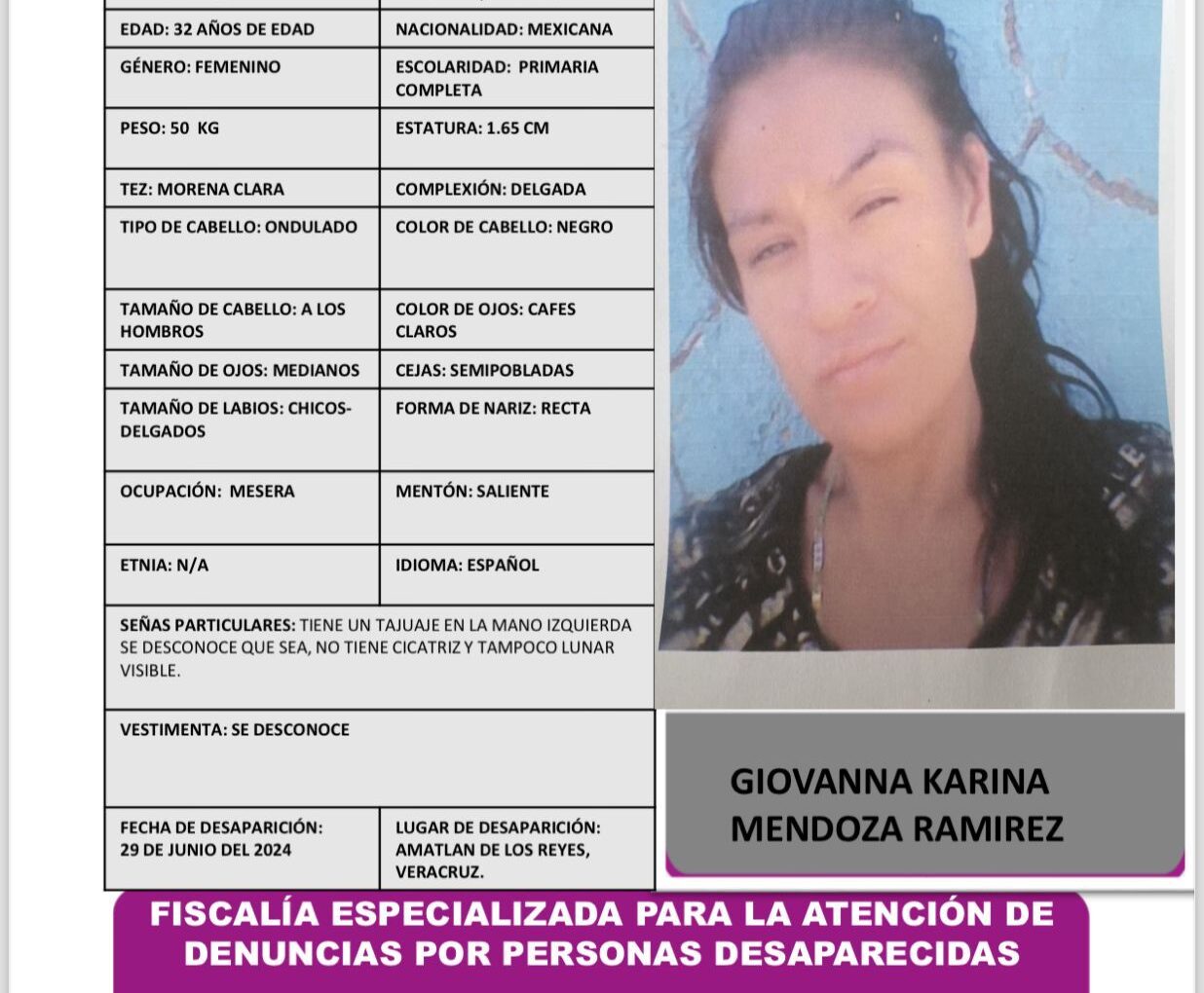 GIOVANNA KARINA MENDOZA RAMIREZ PA