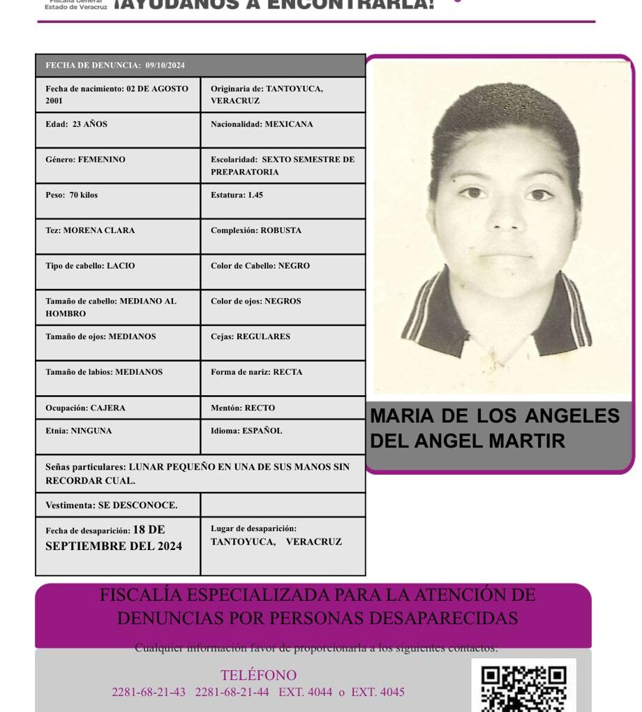 MARIA DE LOS ANGELES DEL ANGEL MARTIR PA