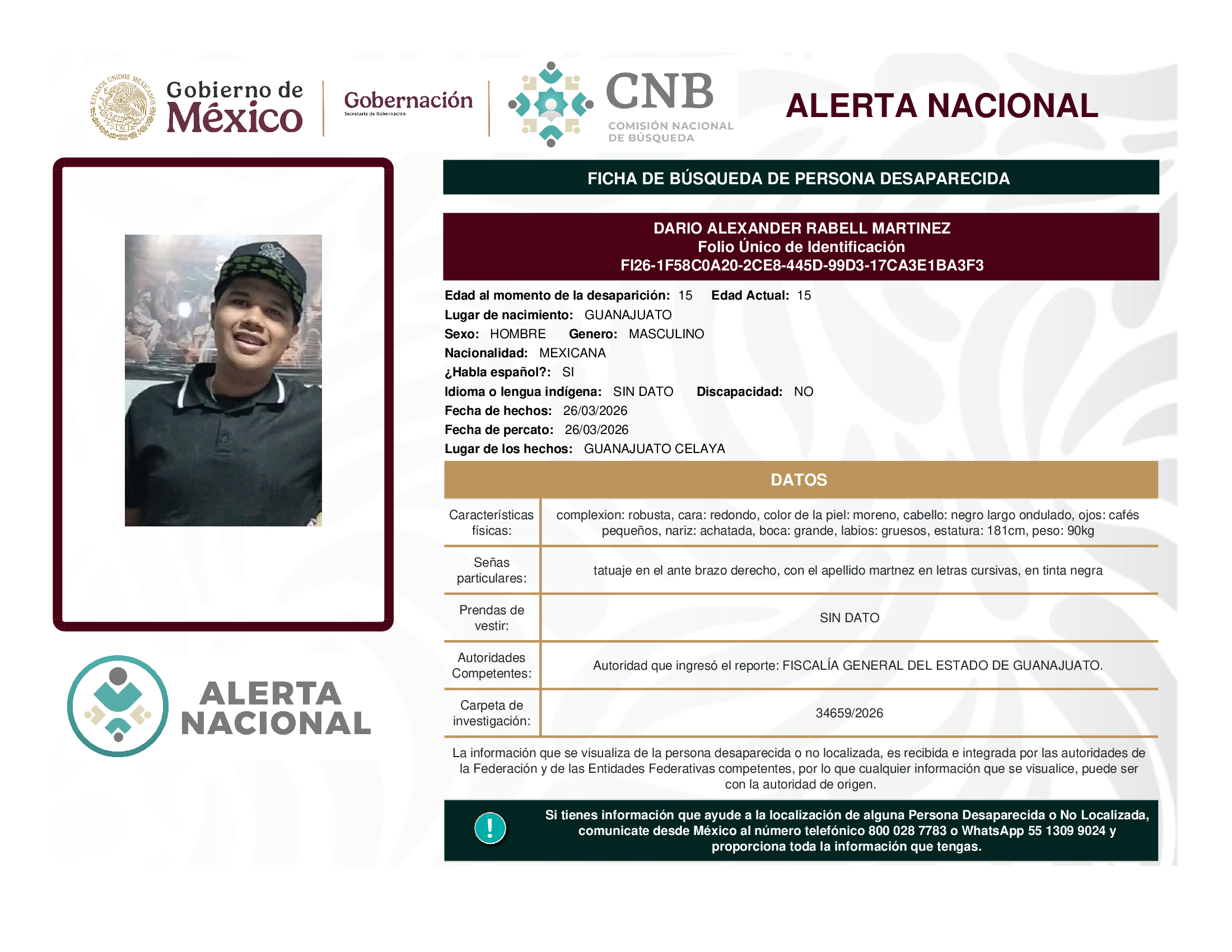 DARIO ALEXANDER RABELL MARTINEZ