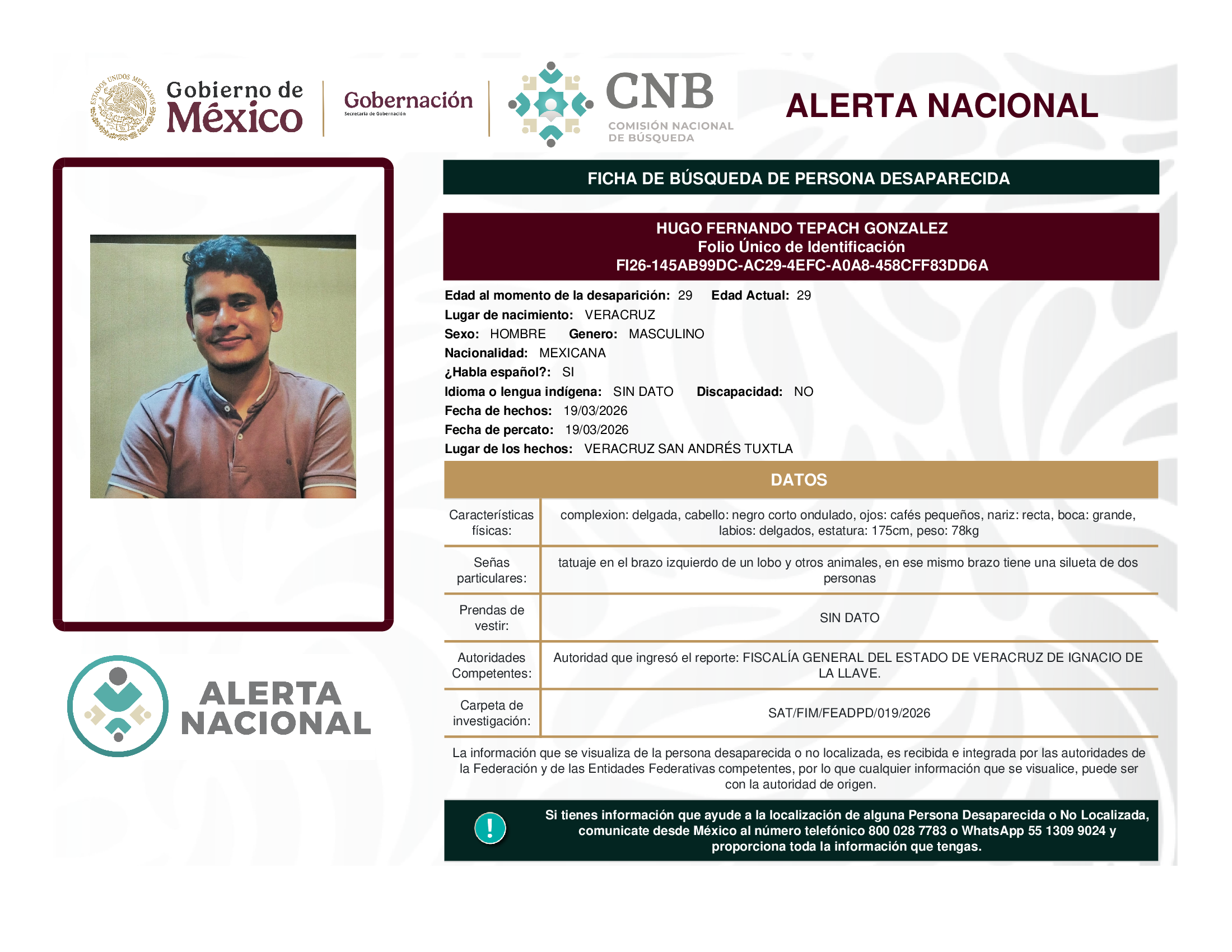 HUGO FERNANDO TEPACH GONZALEZ