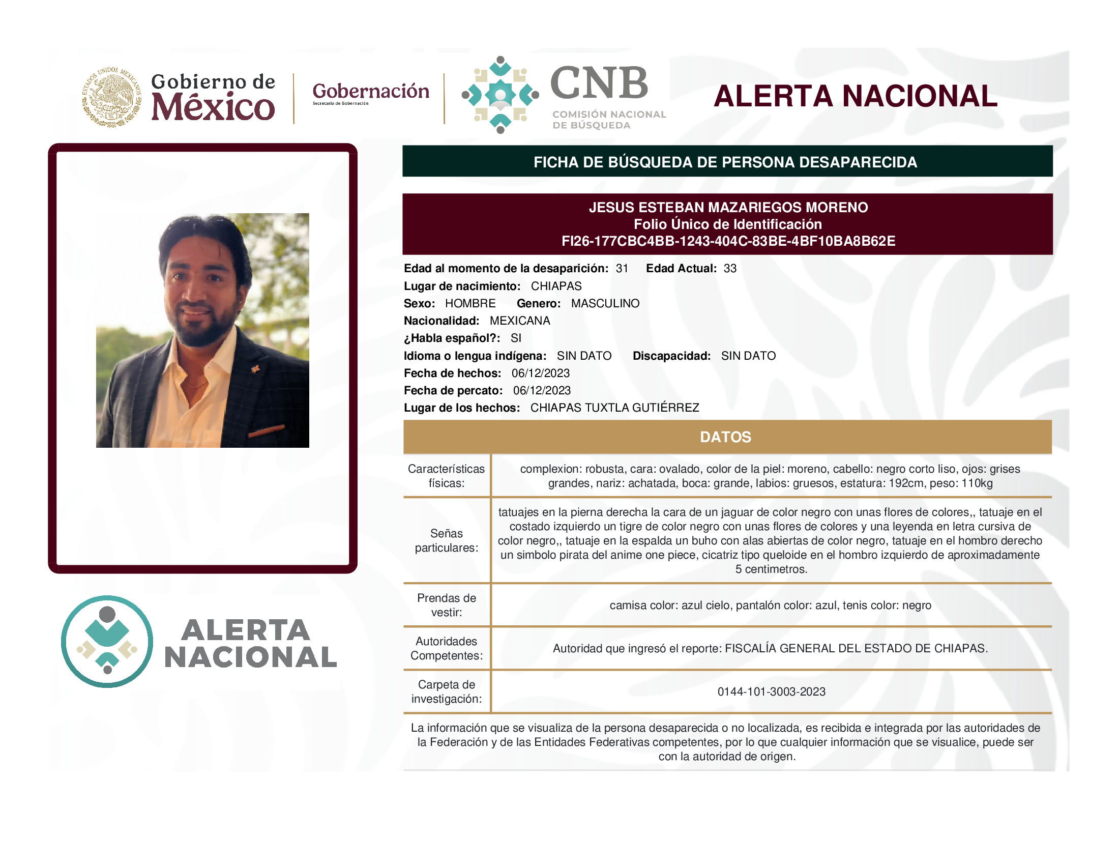 JESUS ESTEBAN MAZARIEGOS MORENO