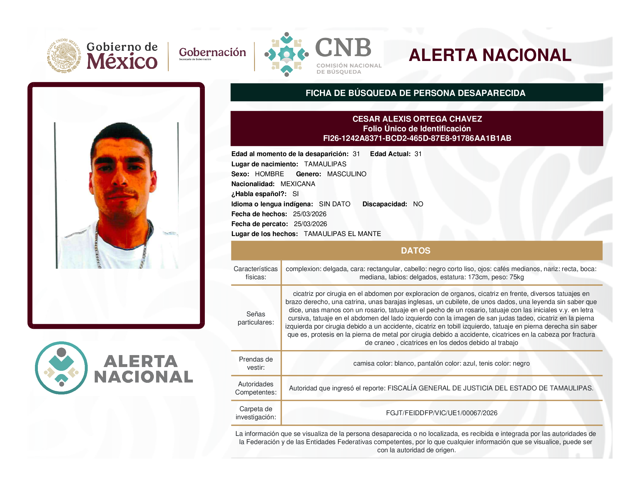 CESAR ALEXIS ORTEGA CHAVEZ