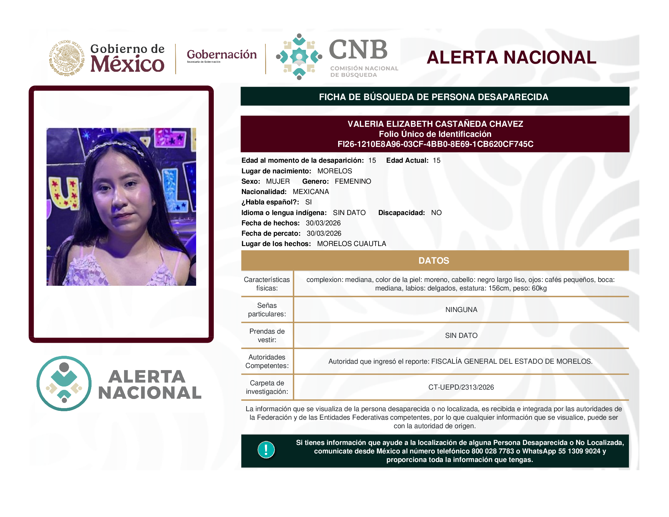 VALERIA ELIZABETH CASTAÑEDA CHAVEZ