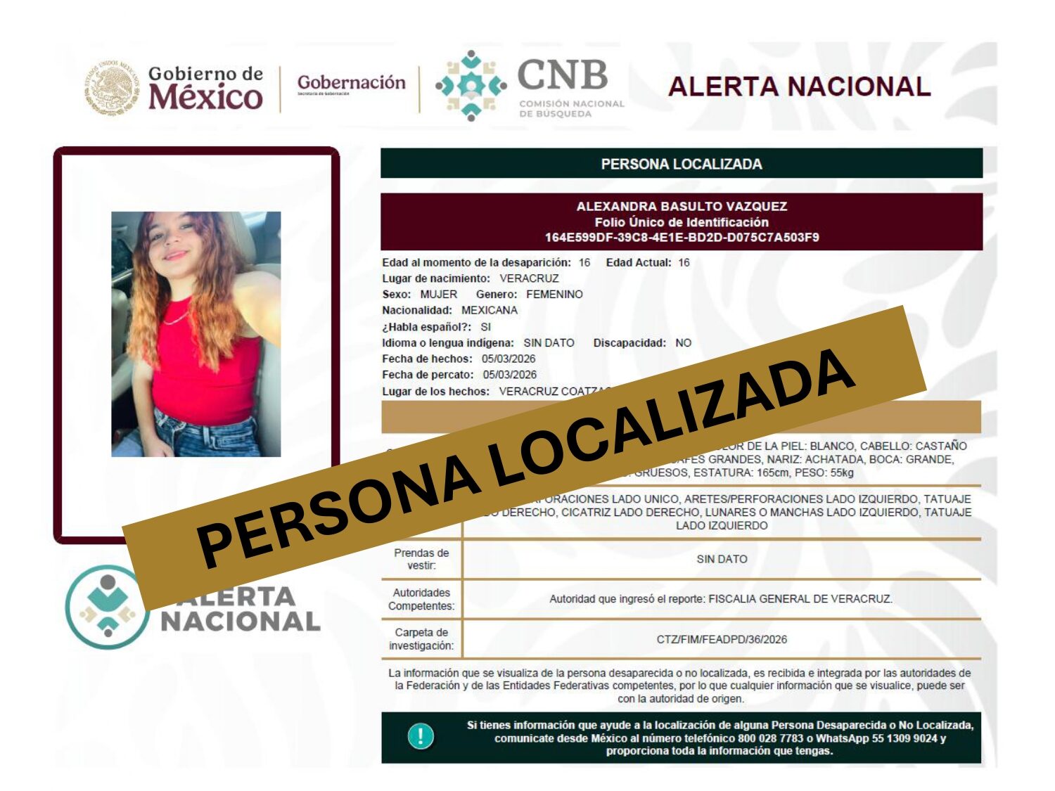 ALEXANDRA BASULTO VAZQUE CANCELADA