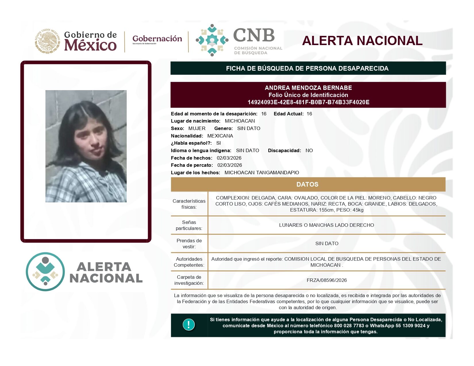 ANDREA MENDOZA BERNABE