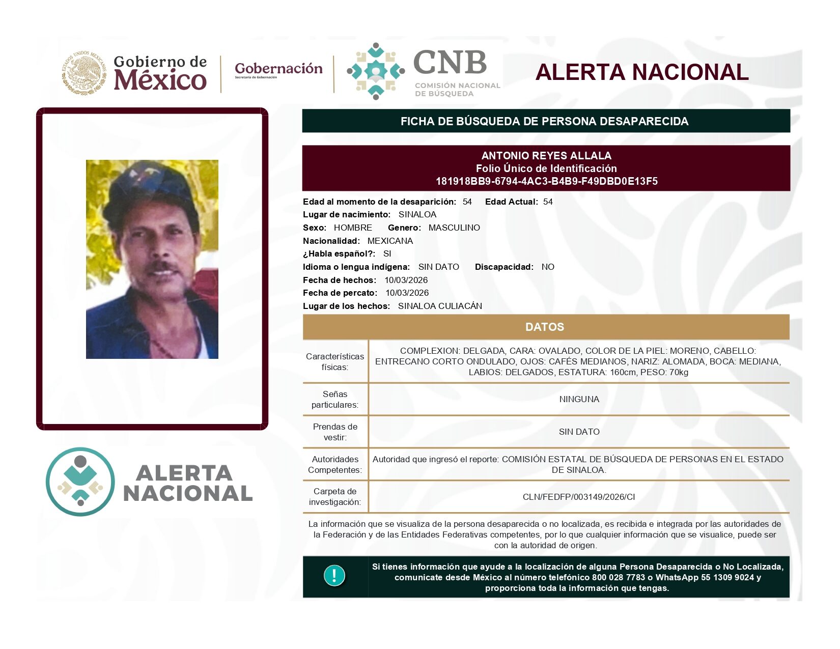 ANTONIO REYES ALLALA