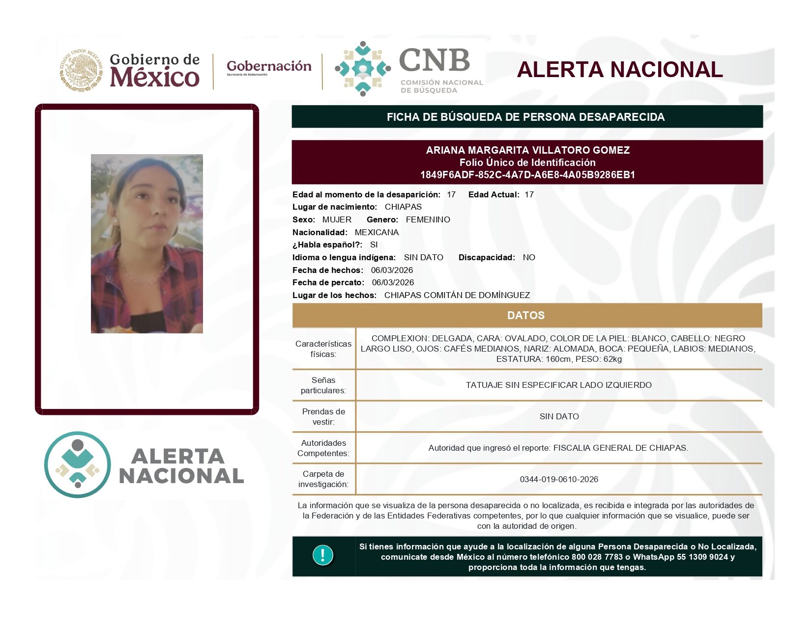 ARIANA MARGARITA VILLATORO GOMEZ