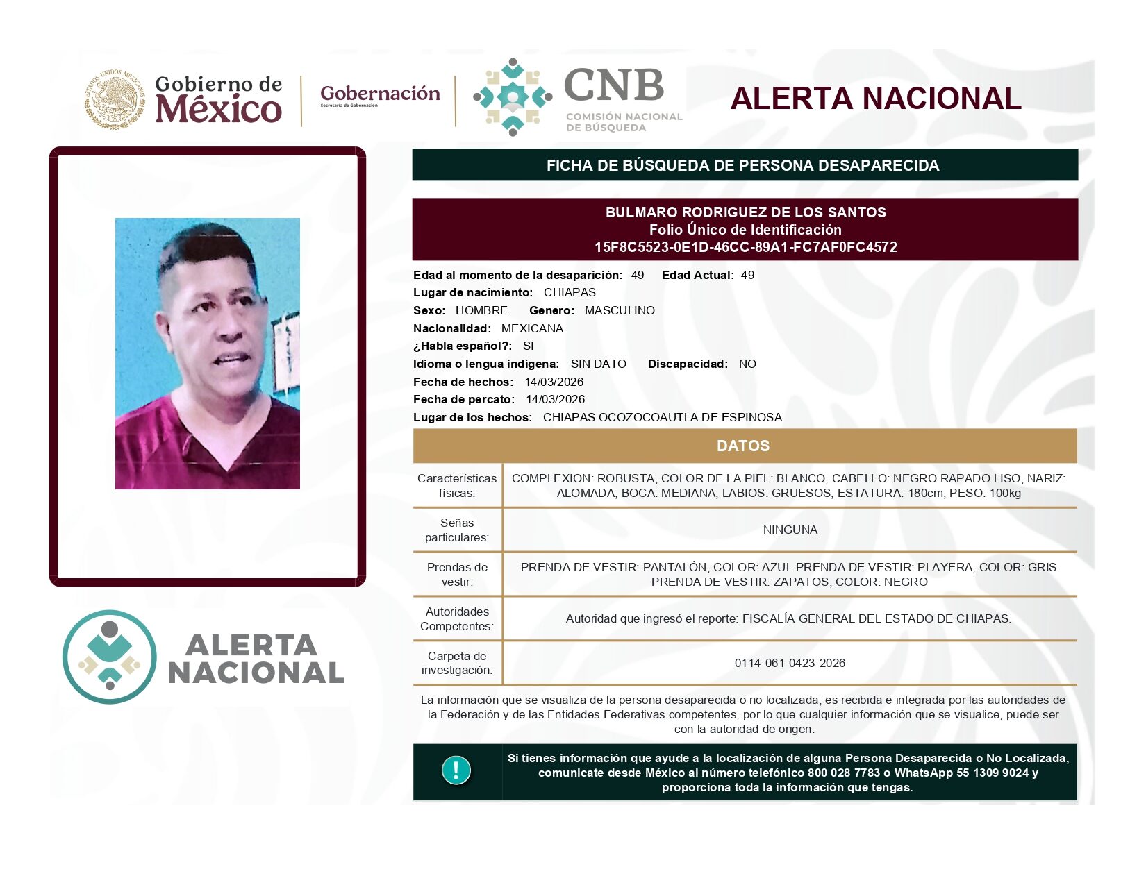 BULMARO RODRIGUEZ DE LOS SANTOS