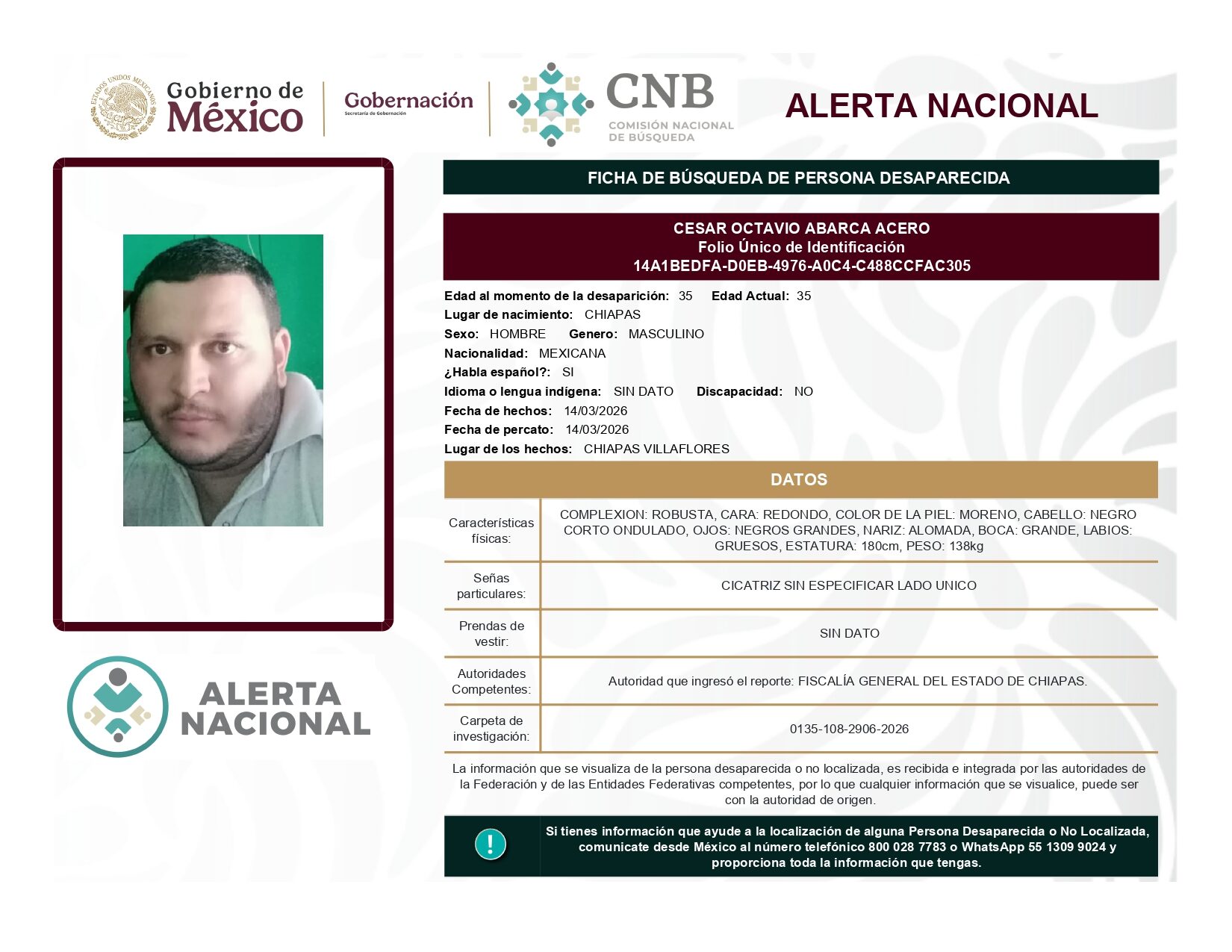 CESAR OCTAVIO ABARCA ACERO