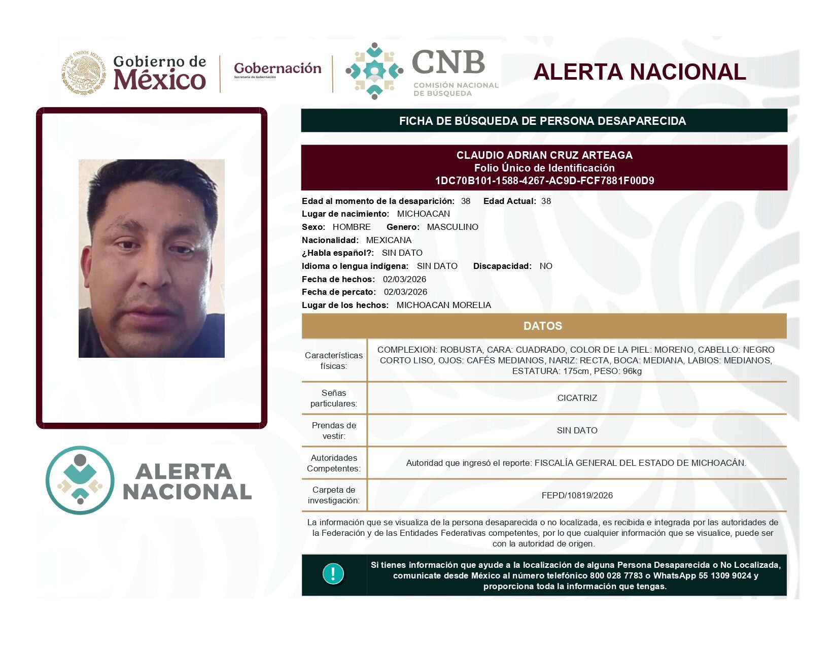 CLAUDIO ADRIAN CRUZ ARTEAGA