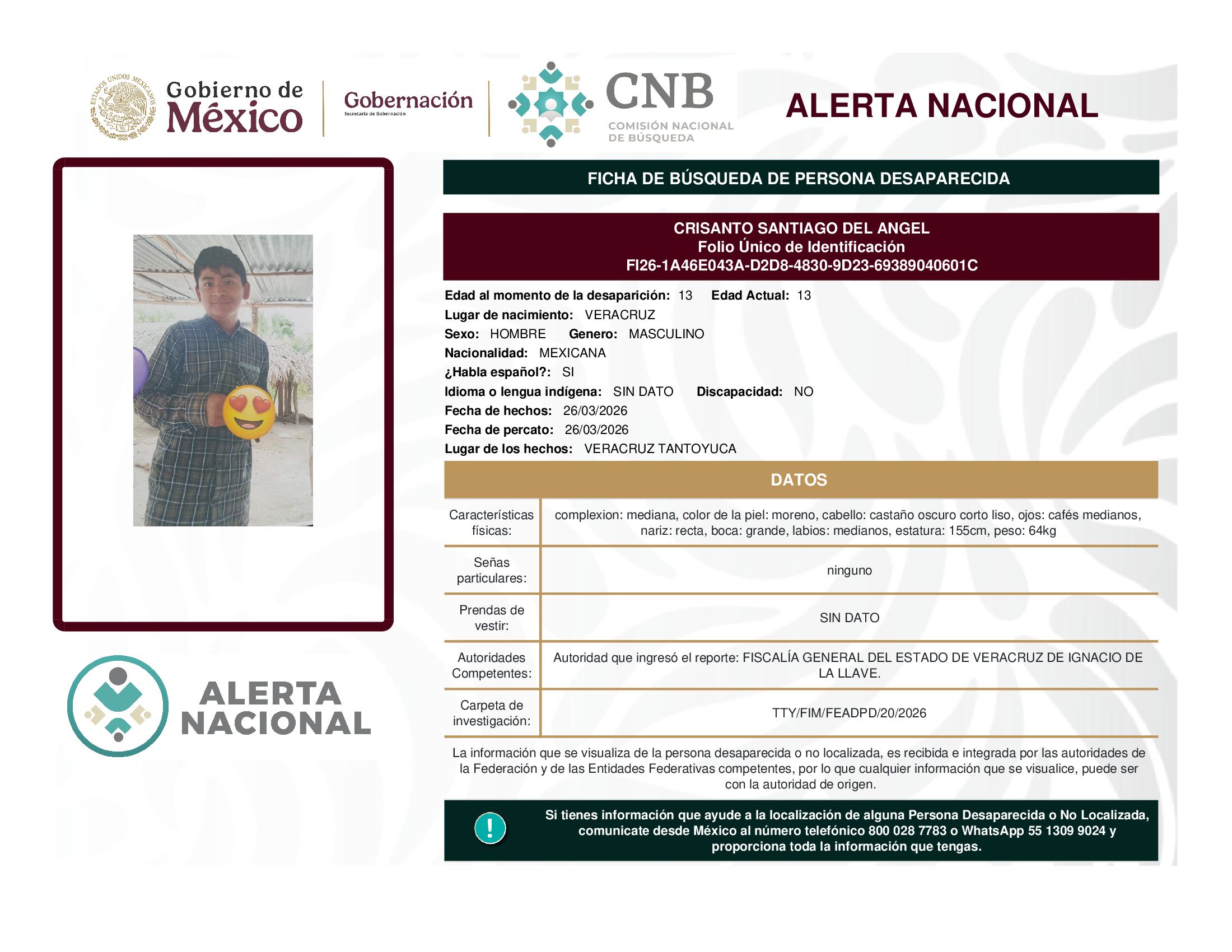 CRISANTO SANTIAGO DEL ANGEL