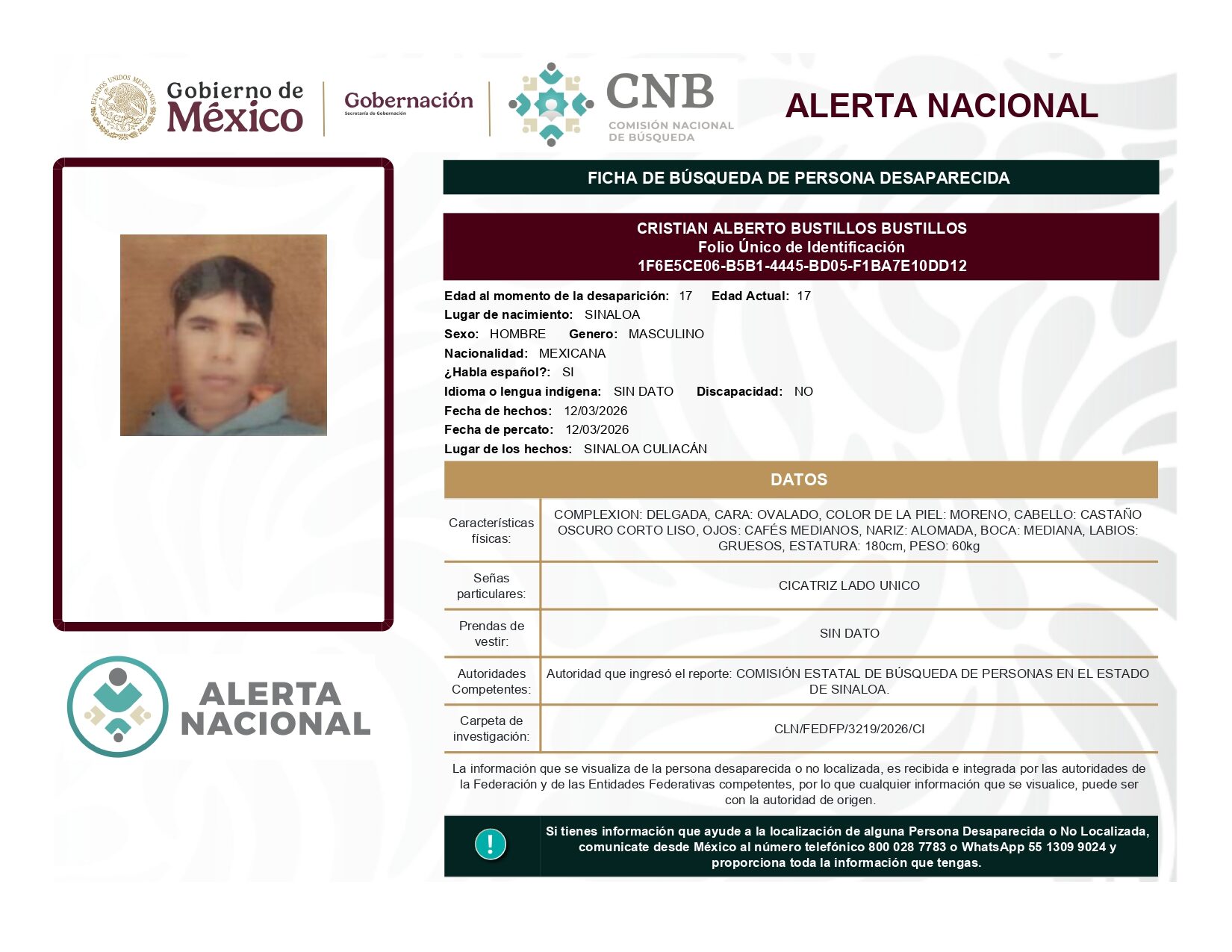 CRISTIAN ALBERTO BUSTILLOS BUSTILLOS