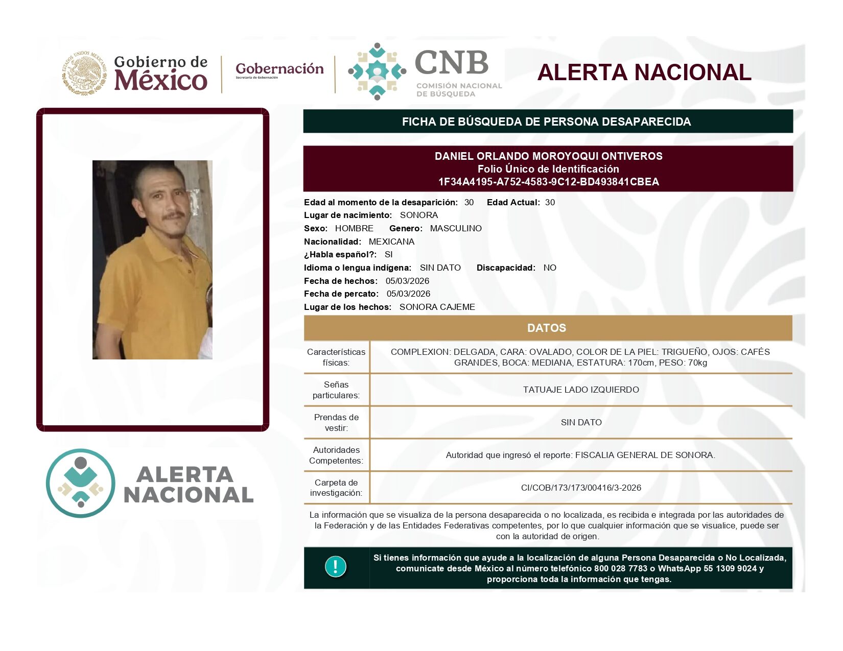 DANIEL ORLANDO MOROYOQUI ONTIVEROS