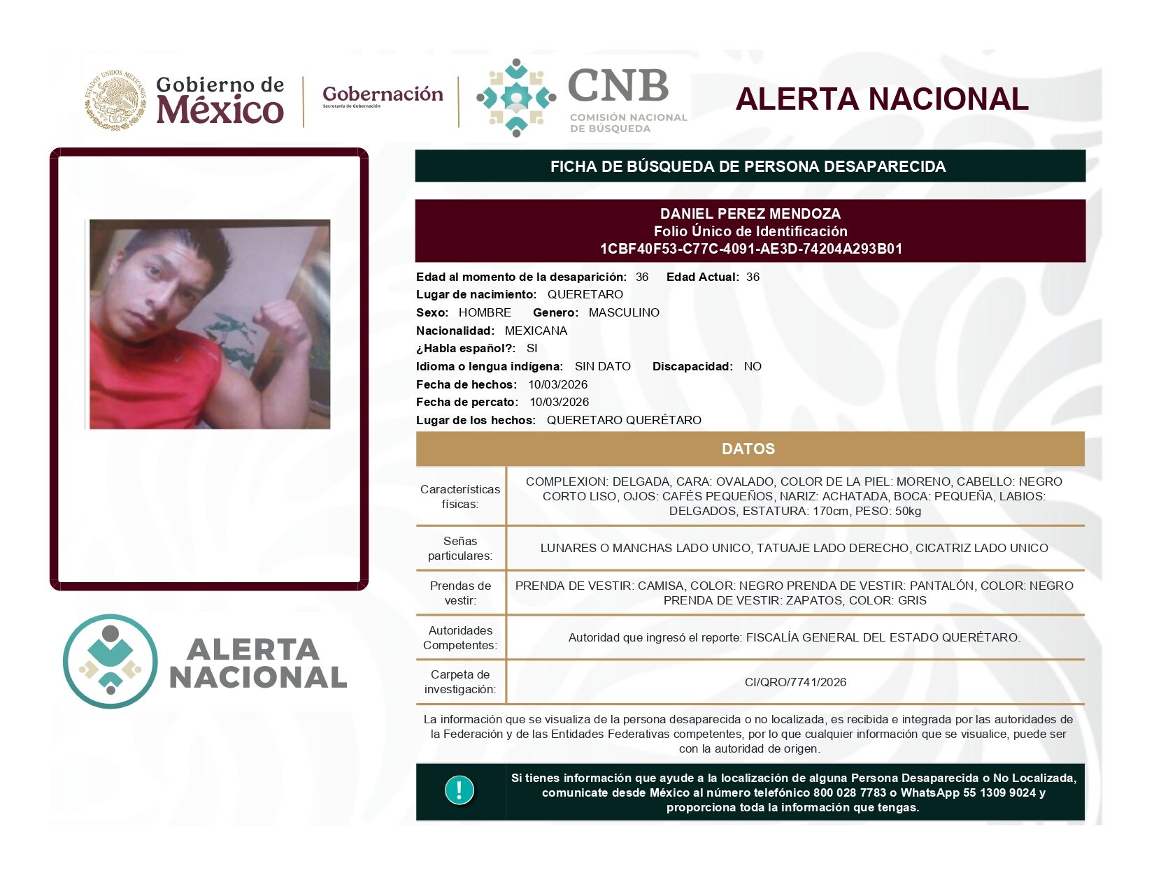 DANIEL PEREZ MENDOZA