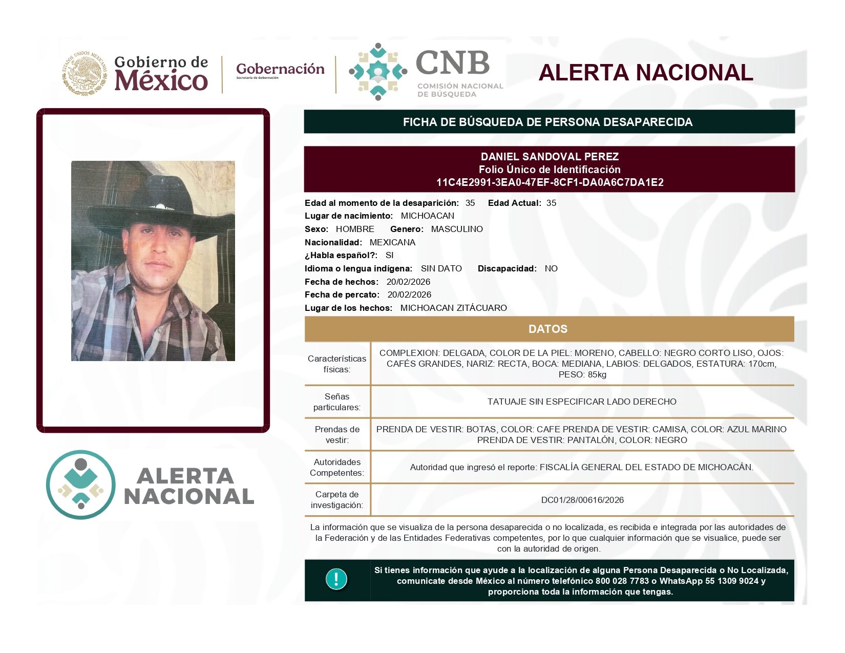 DANIEL SANDOVAL PEREZ