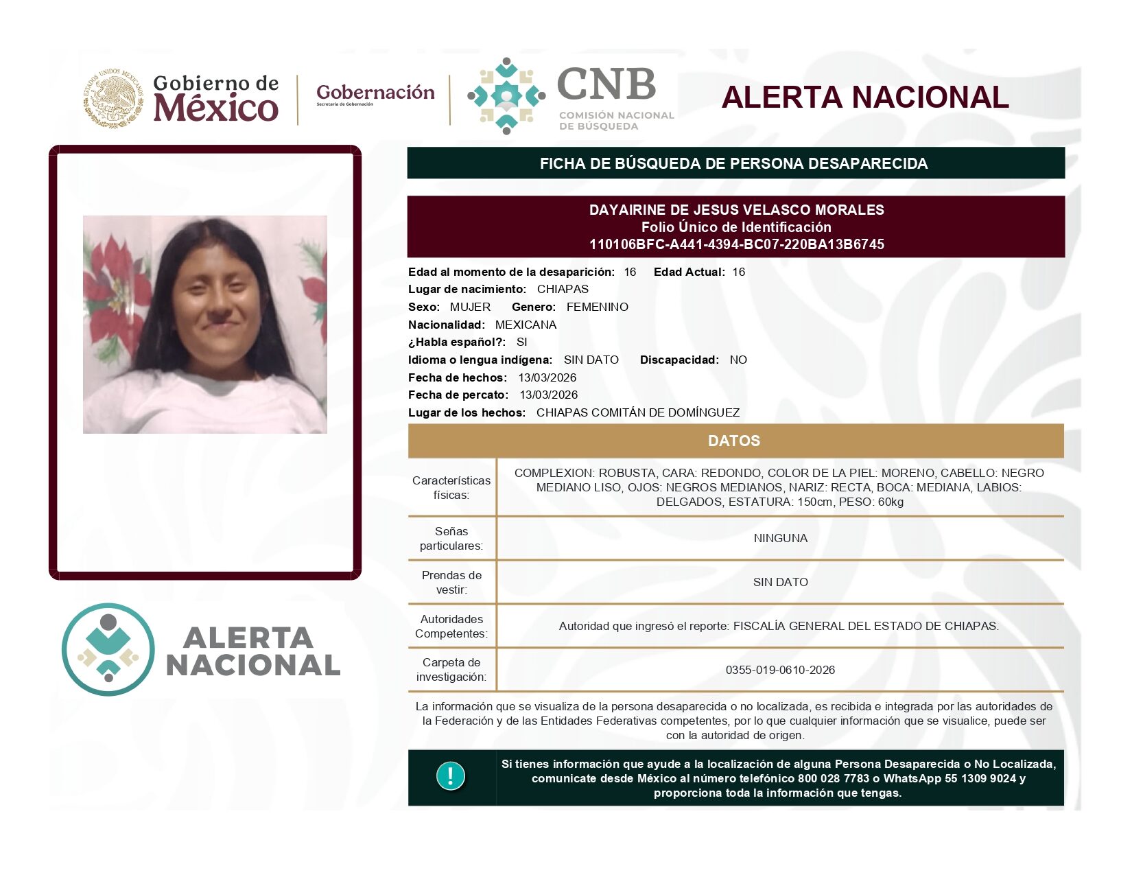 DAYAIRINE DE JESUS VELASCO MORALES