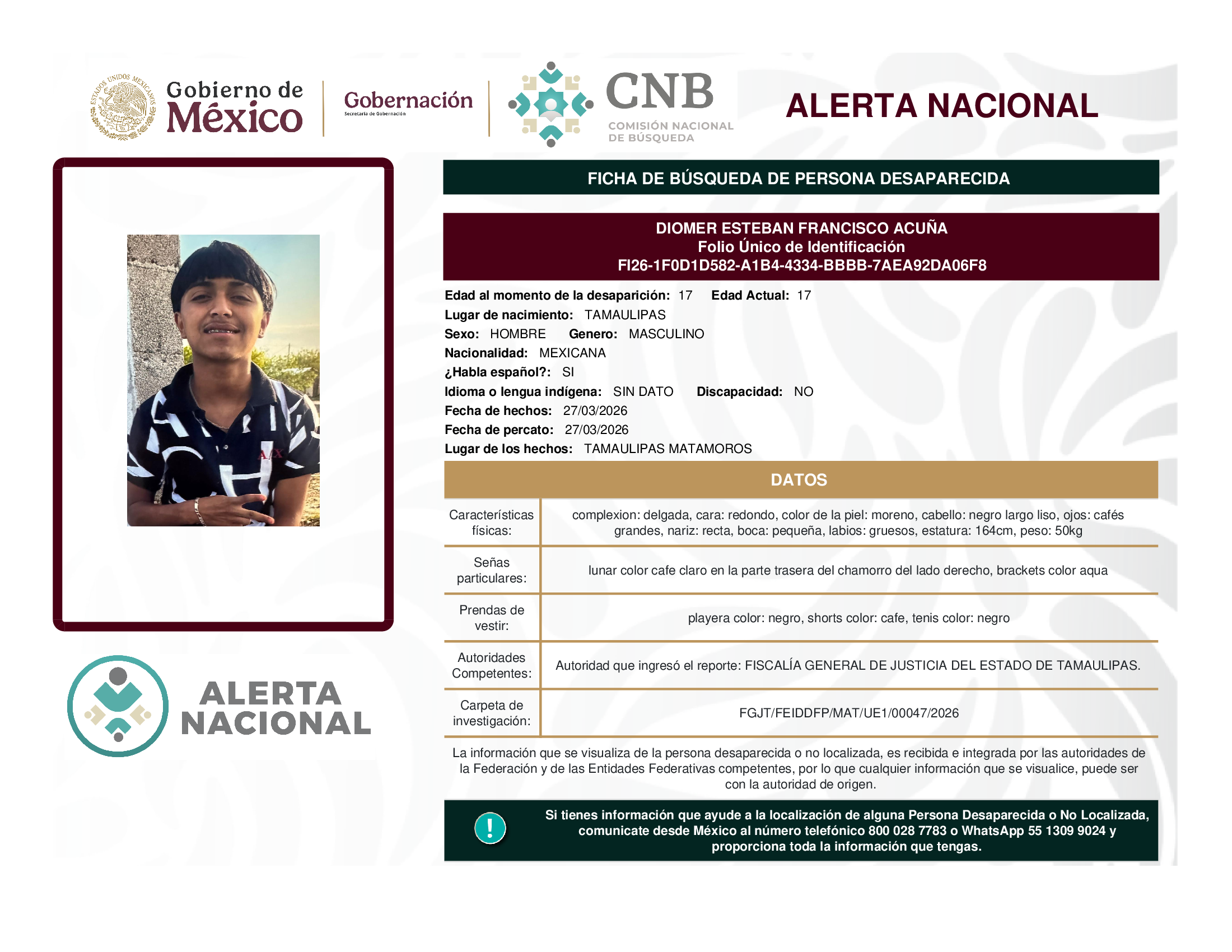 DIOMER ESTEBAN FRANCISCO ACUÑA