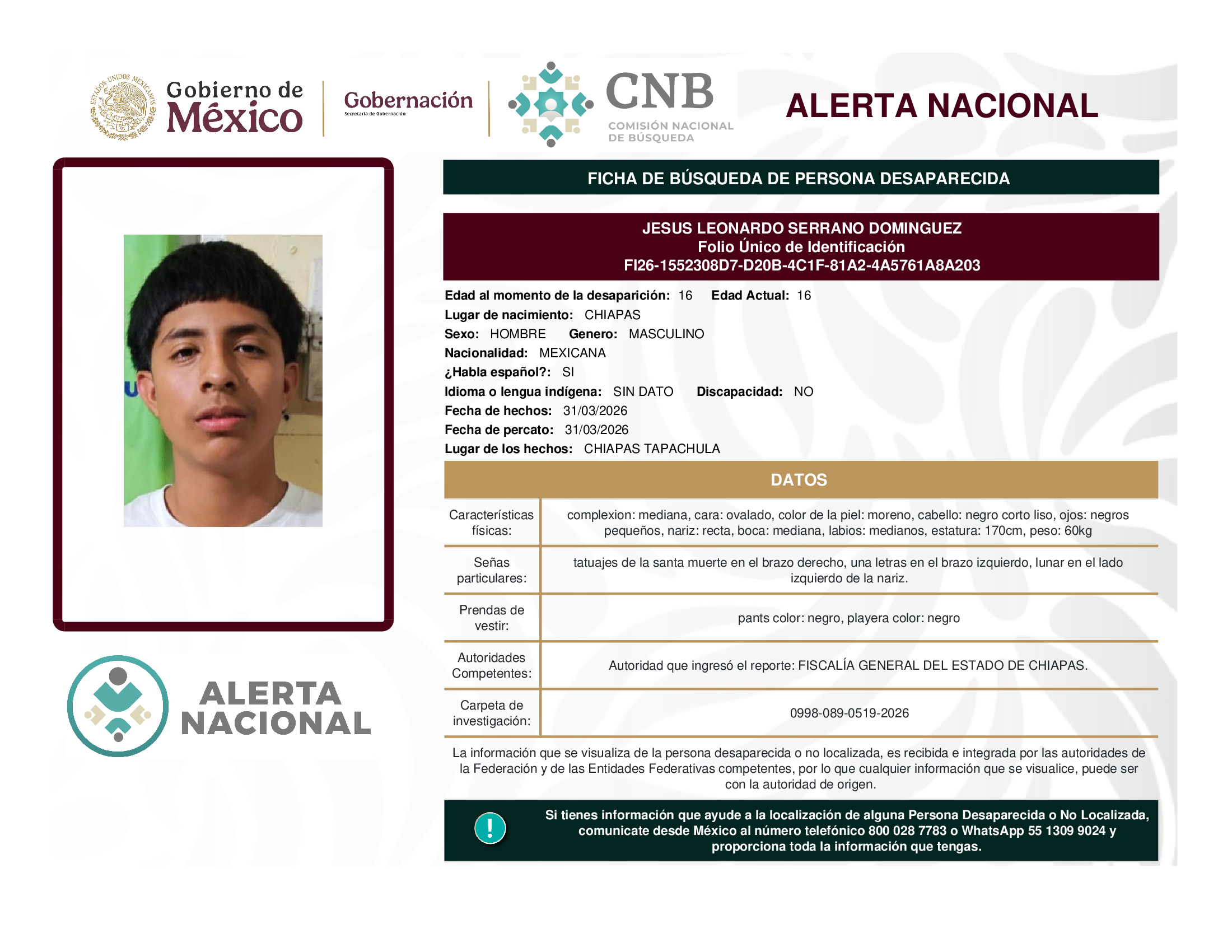 JESUS LEONARDO SERRANO DOMINGUEZ