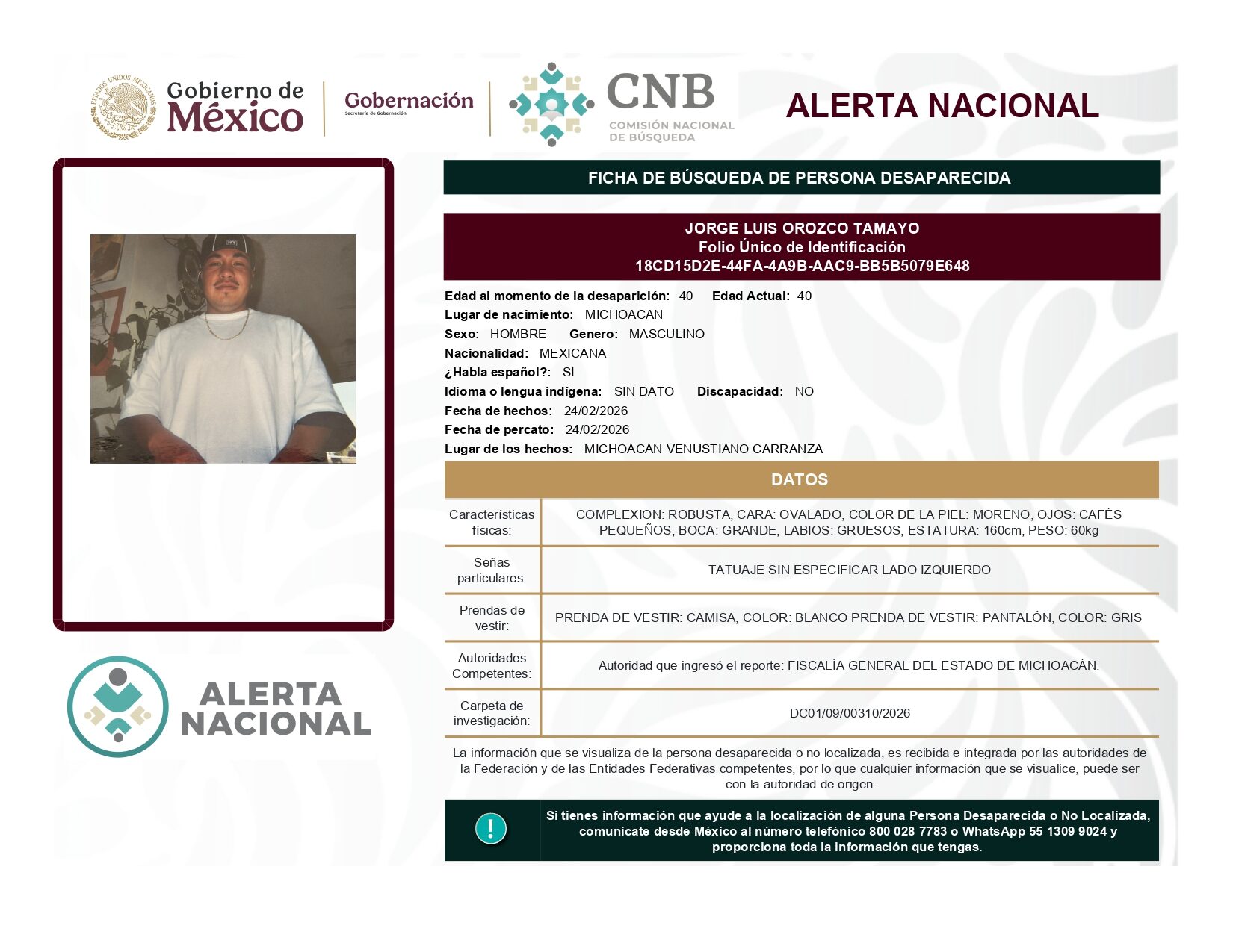 JORGE LUIS OROZCO TAMAYO