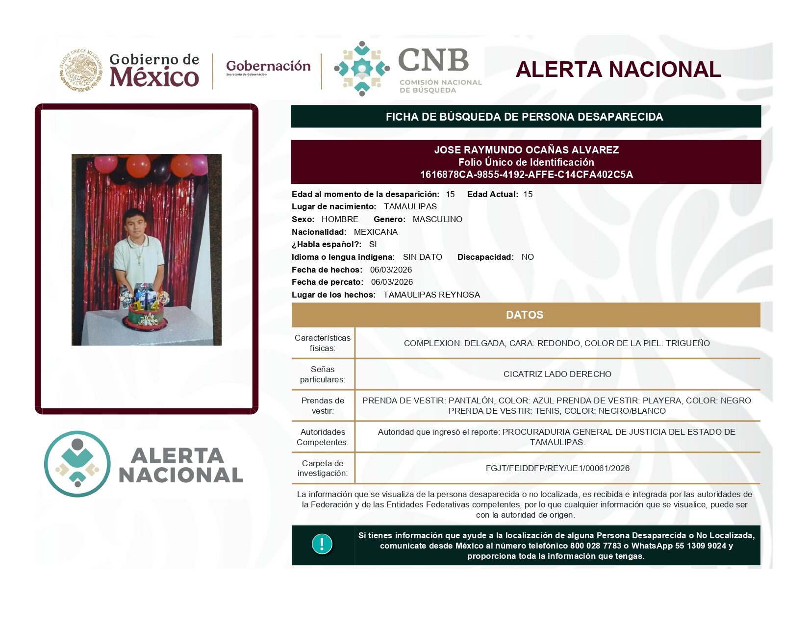 JOSE RAYMUNDO OCAÑAS ALVAREZ