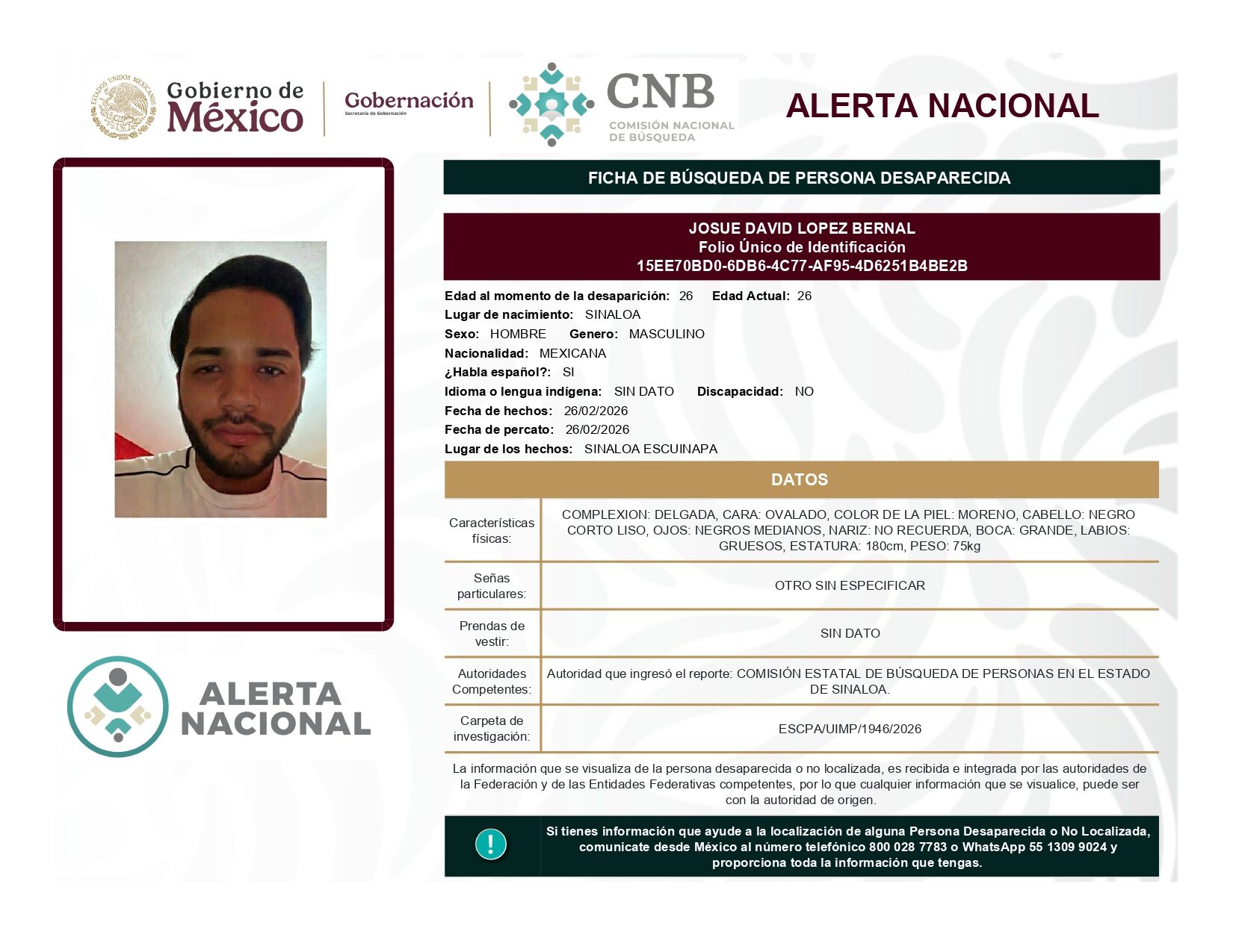 JOSUE DAVID LOPEZ BERNAL