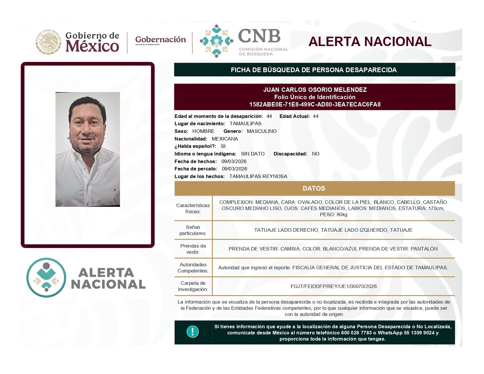 JUAN CARLOS OSORIO MELENDEZ