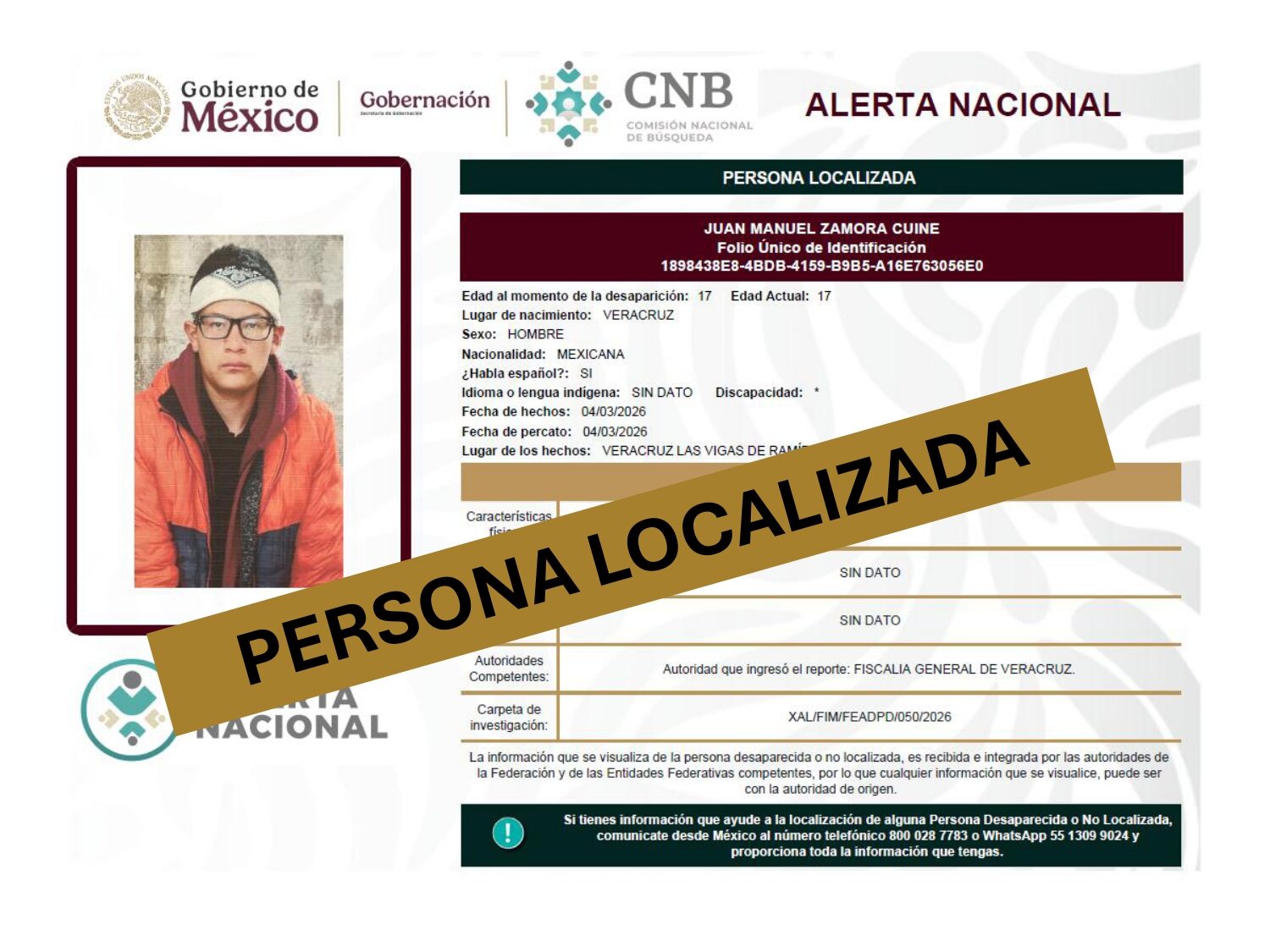 JUAN MANUEL ZAMORA CUINE CANCELADA