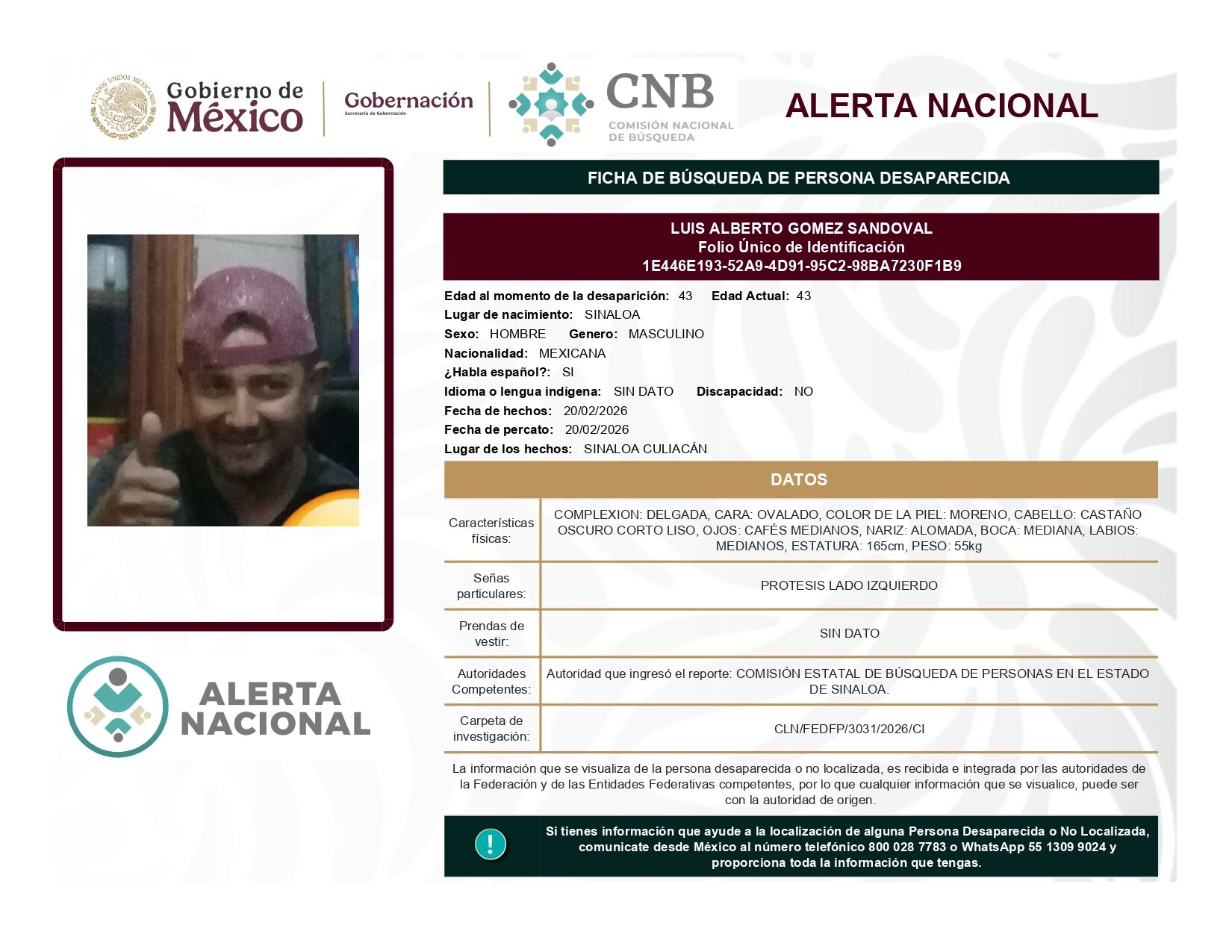 LUIS ALBERTO GOMEZ SANDOVAL