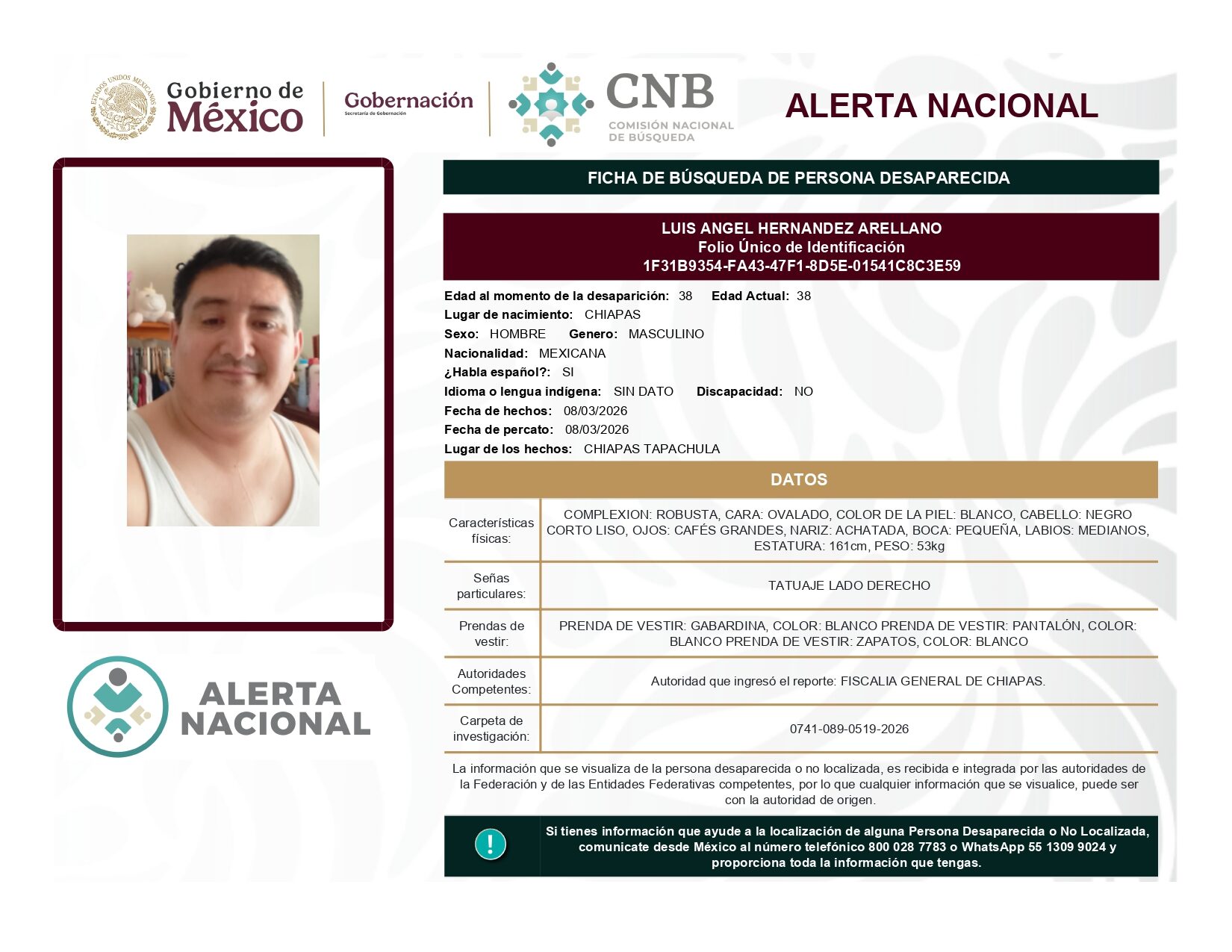 LUIS ANGEL HERNANDEZ ARELLANO