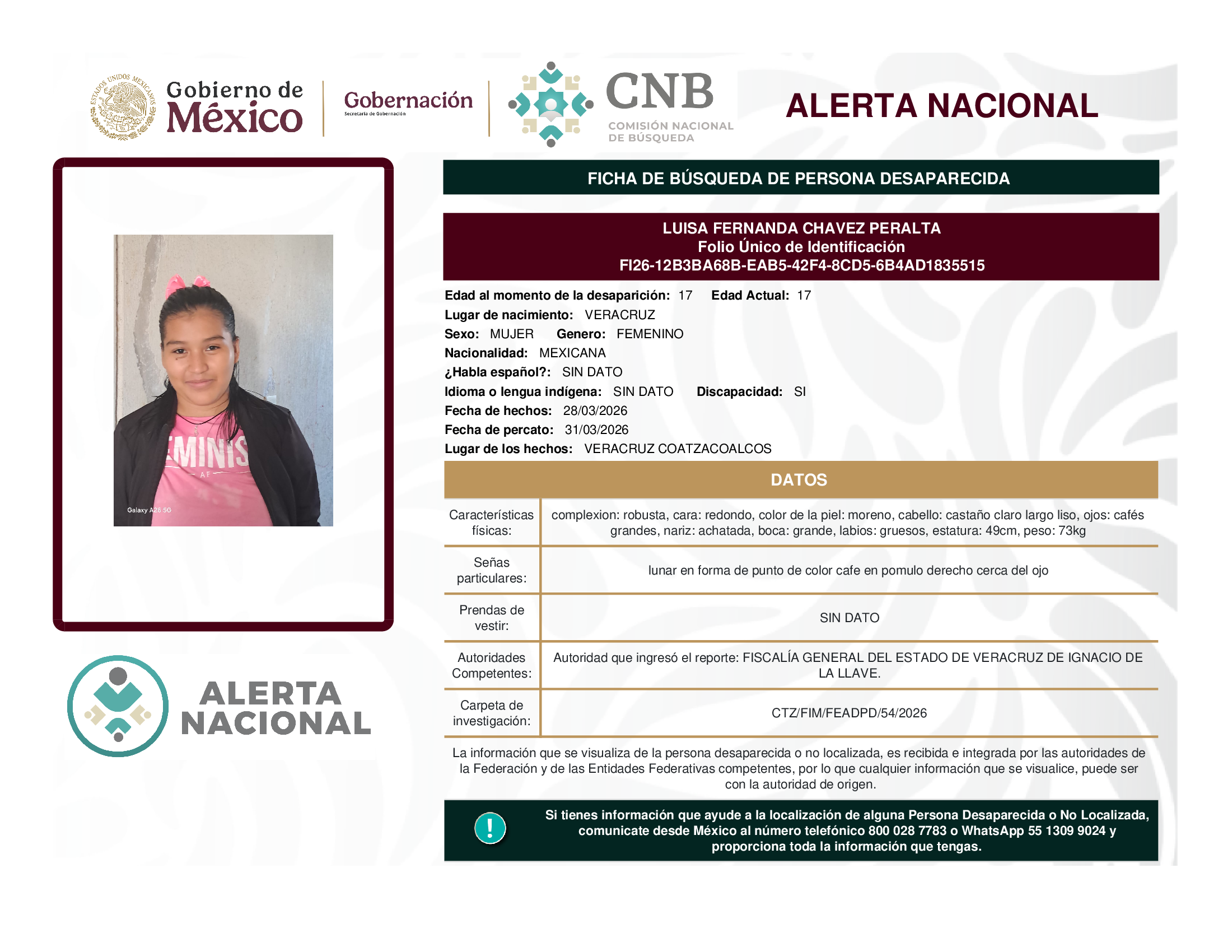 LUISA FERNANDA CHAVEZ PERALTA