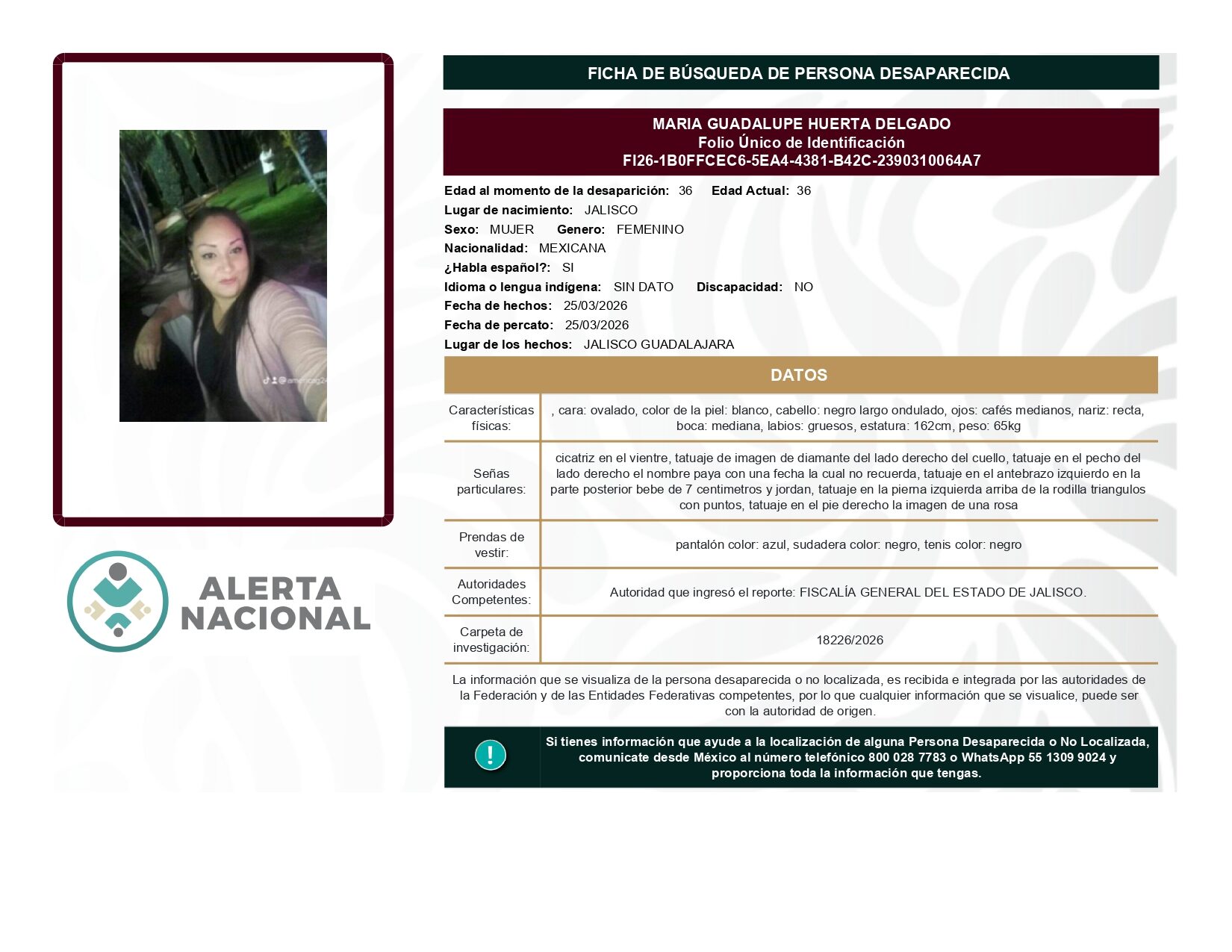 MARIA GUADALUPE HUERTA DELGADO