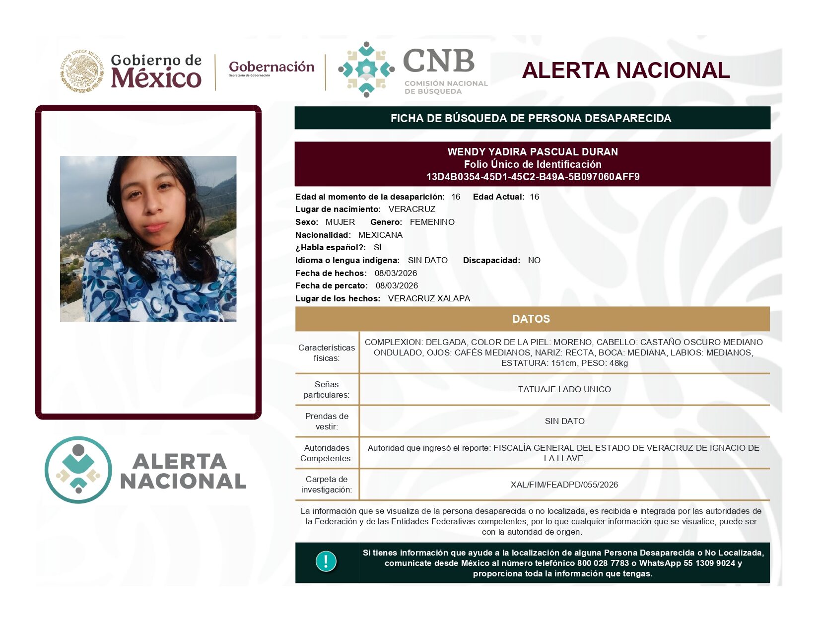 WENDY YADIRA PASCUAL DURAN