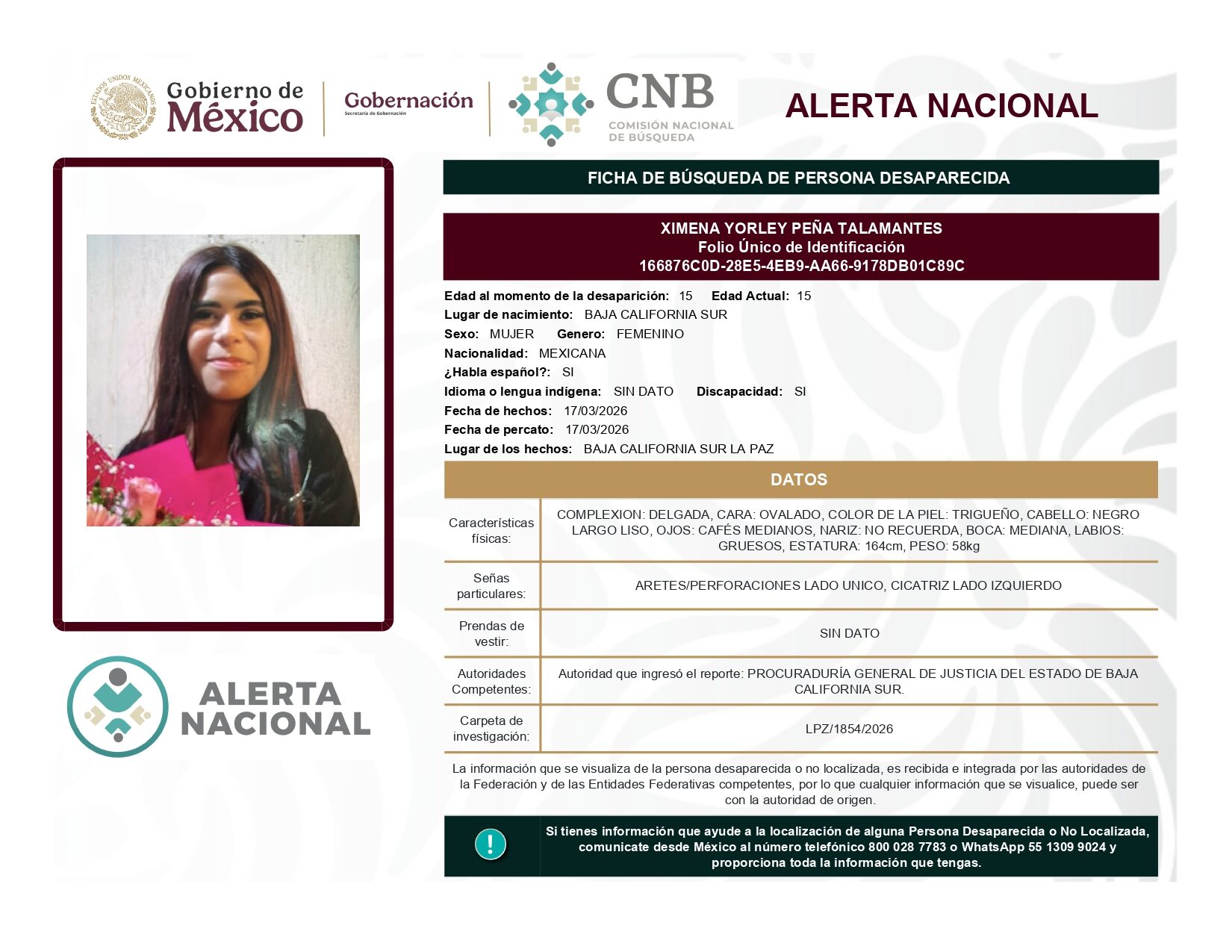 XIMENA YORLEY PEÑA TALAMANTES