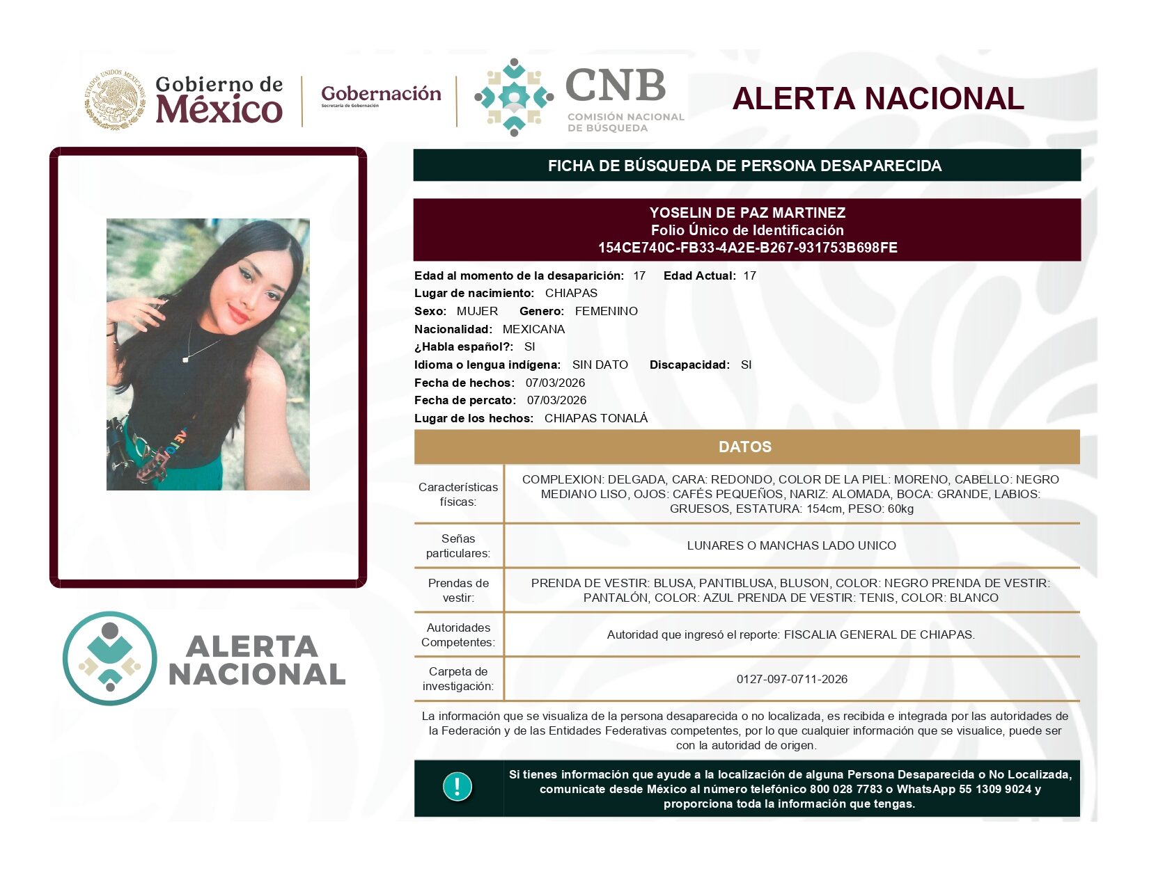 YOSELIN DE PAZ MARTINEZ