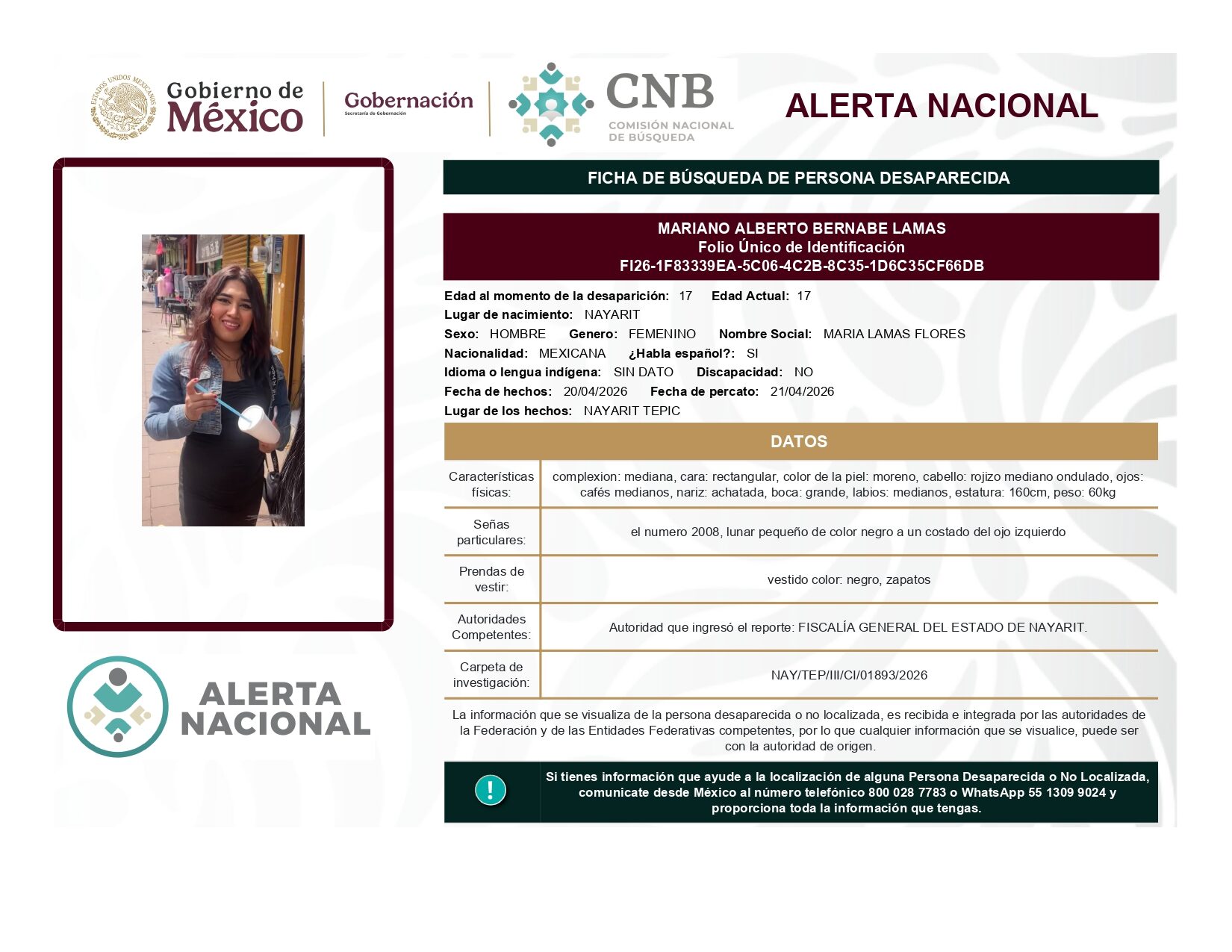 MARIANO ALBERTO BERNABE LAMAS