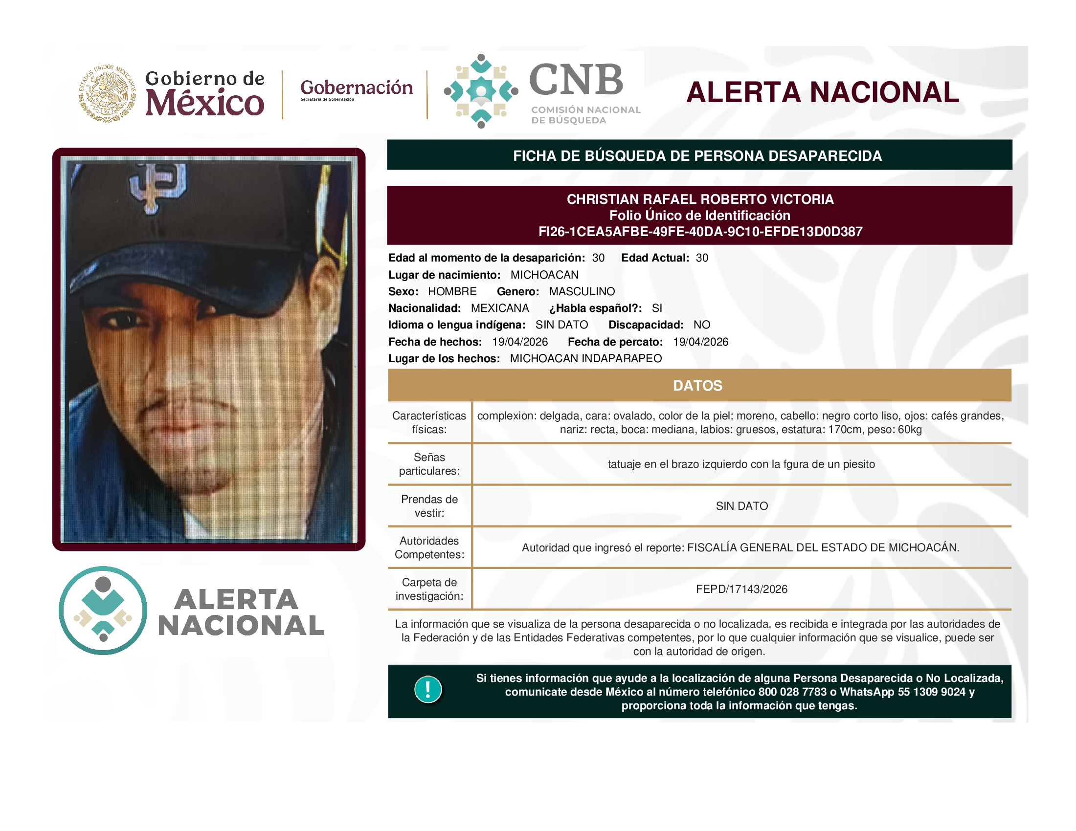 CHRISTIAN RAFAEL ROBERTO VICTORIA