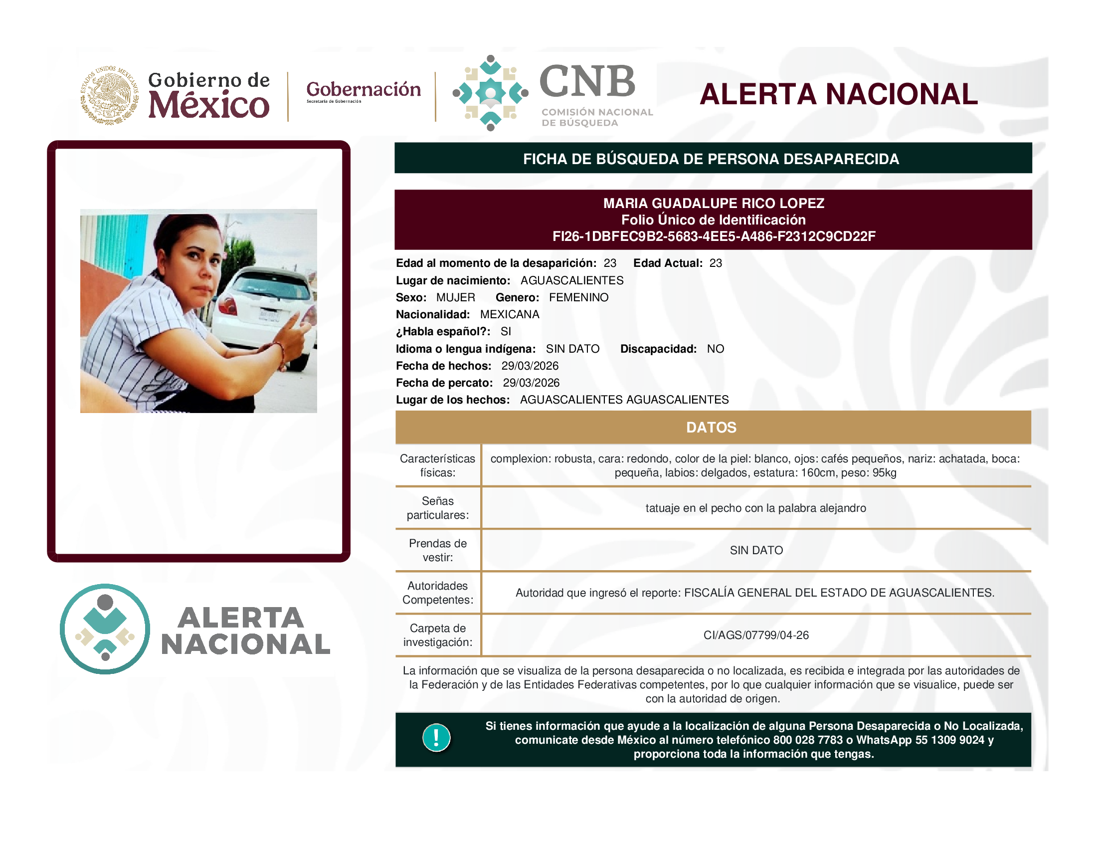 MARIA GUADALUPE RICO LOPEZ