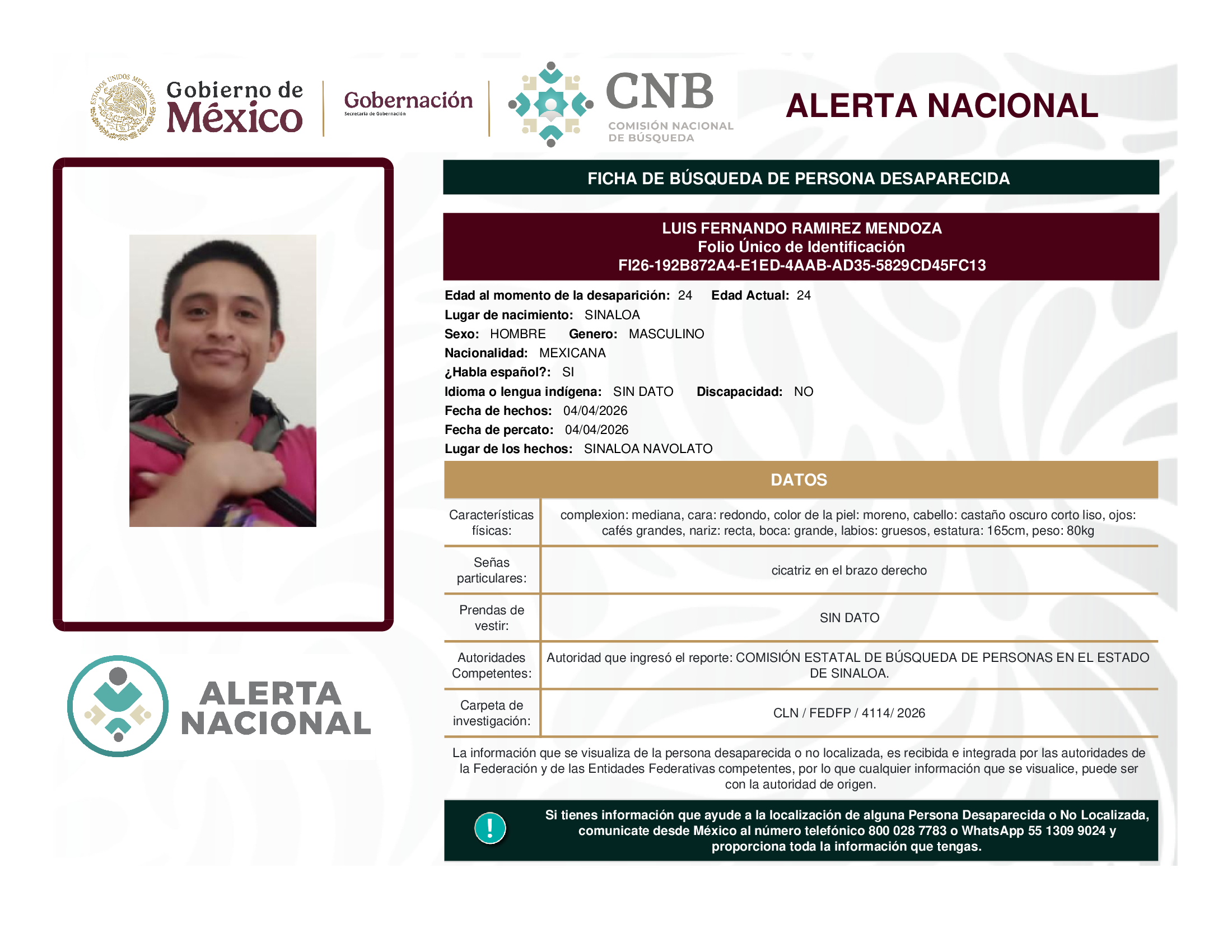 LUIS FERNANDO RAMIREZ MENDOZA