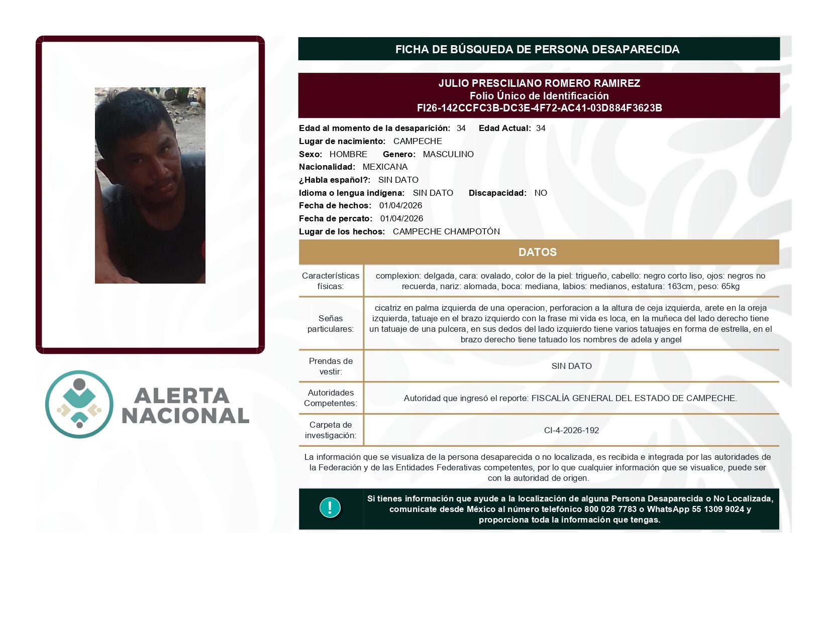 JULIO PRESCILIANO ROMERO RAMIREZ