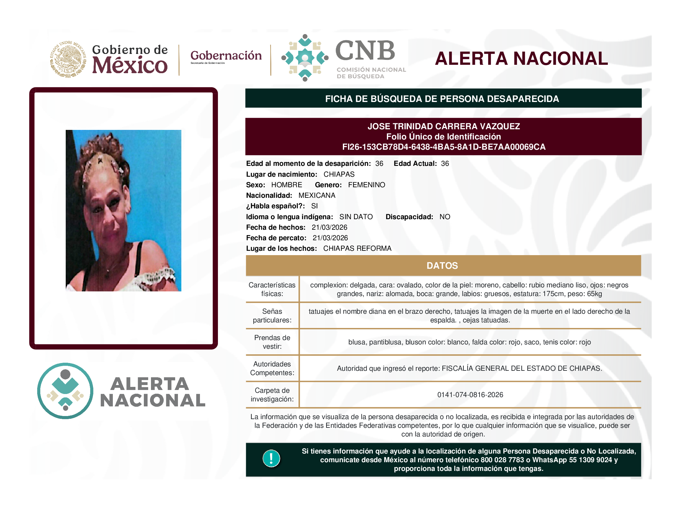 JOSE TRINIDAD CARRERA VAZQUEZ