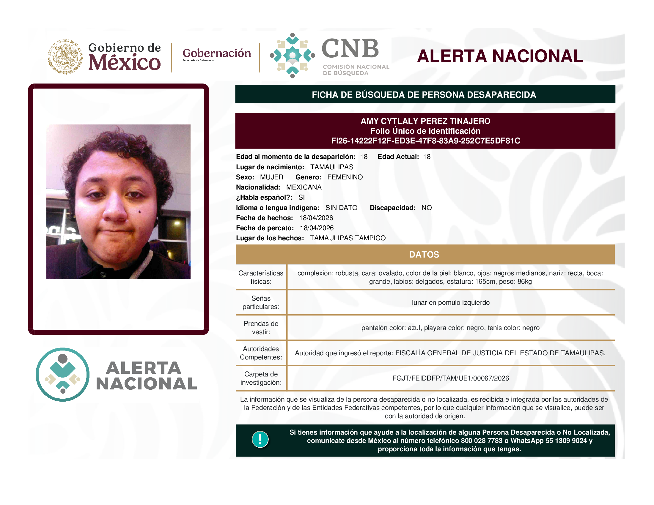 AMY CYTLALY PEREZ TINAJERO