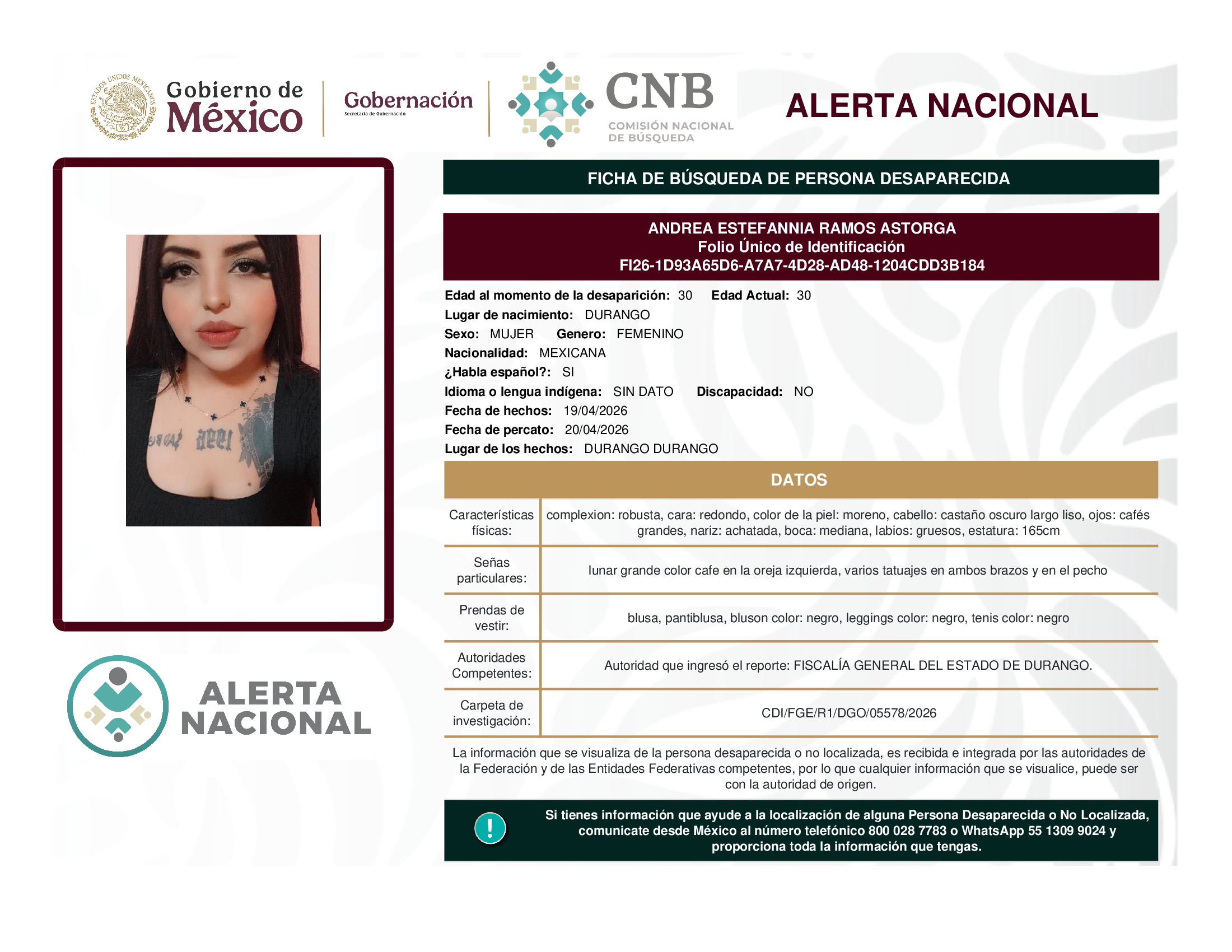 ANDREA ESTEFANNIA RAMOS ASTORGA