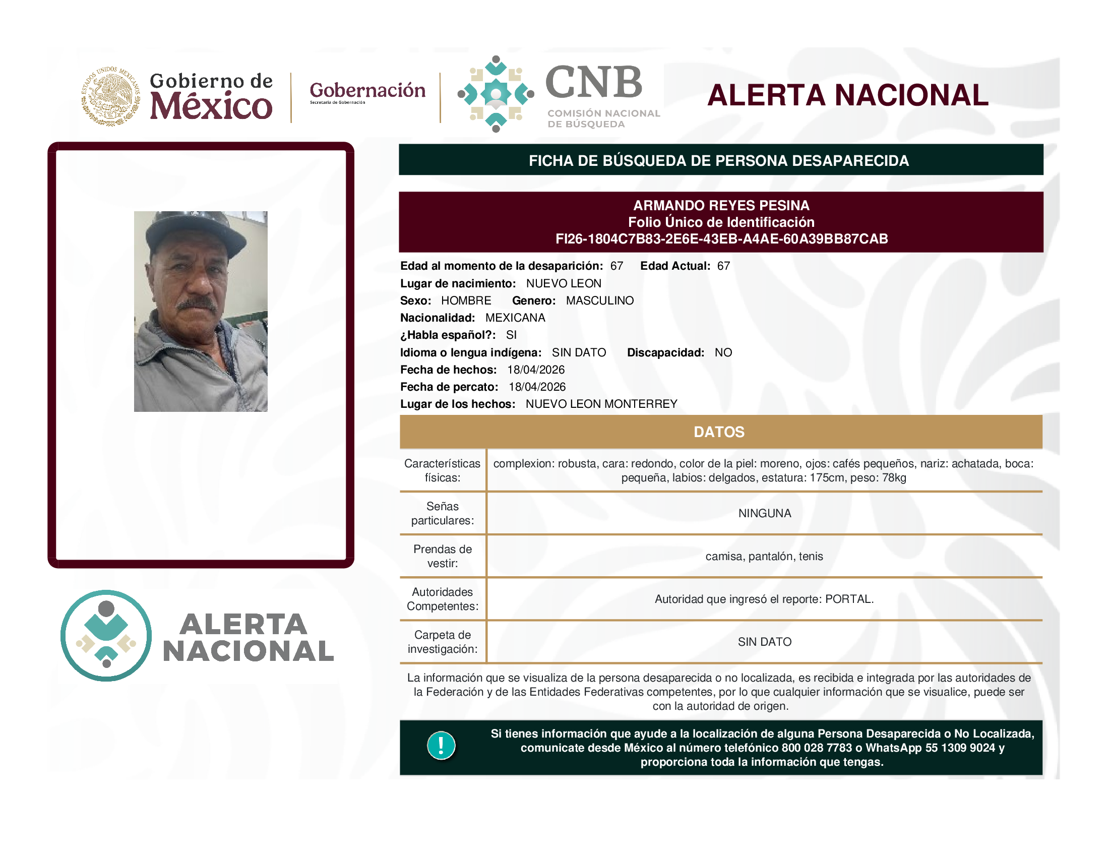 ARMANDO REYES PESINA