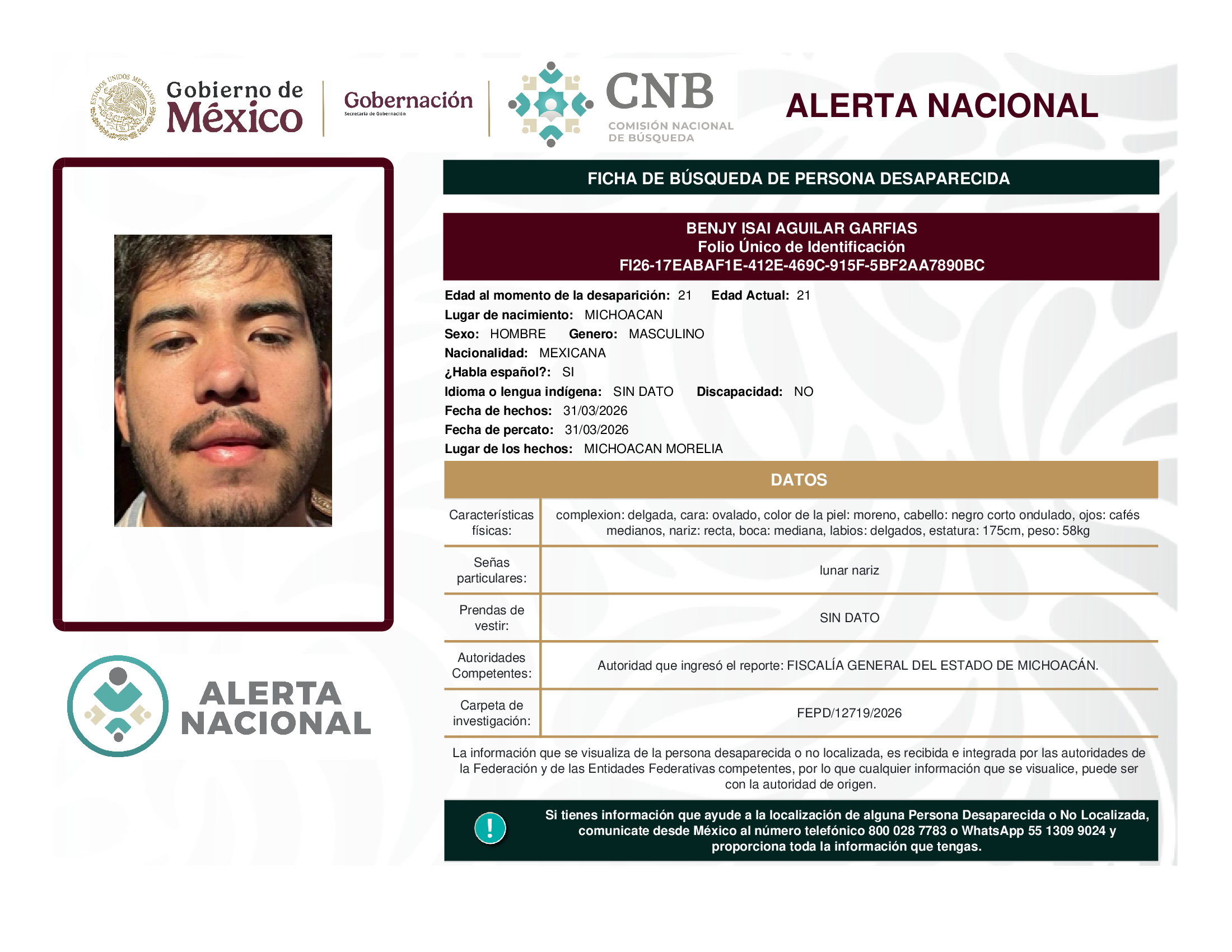 BENJY ISAI AGUILAR GARFIAS