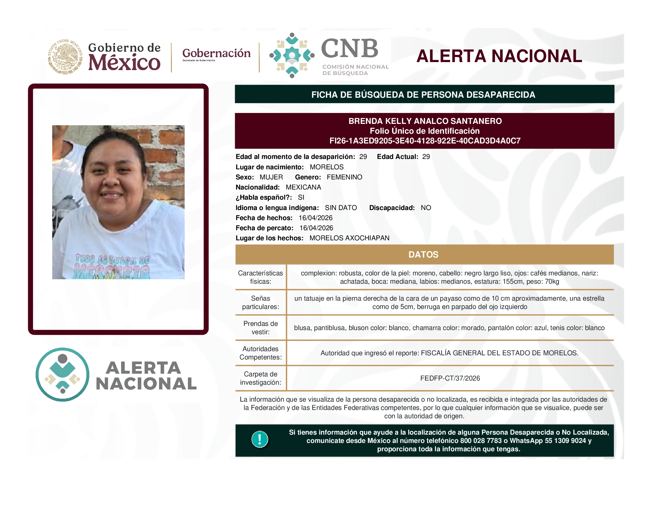 BRENDA KELLY ANALCO SANTANERO