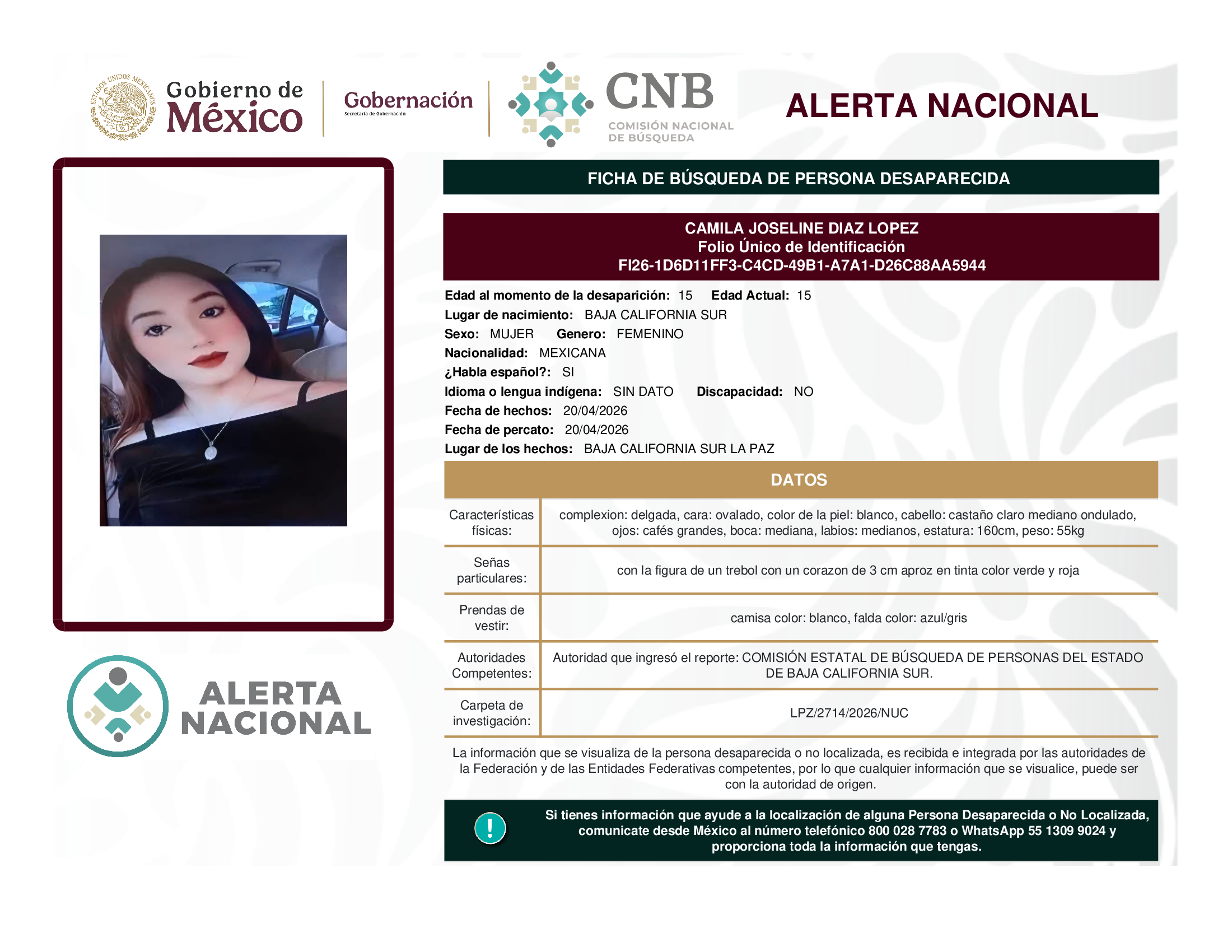 CAMILA JOSELINE DIAZ LOPEZ