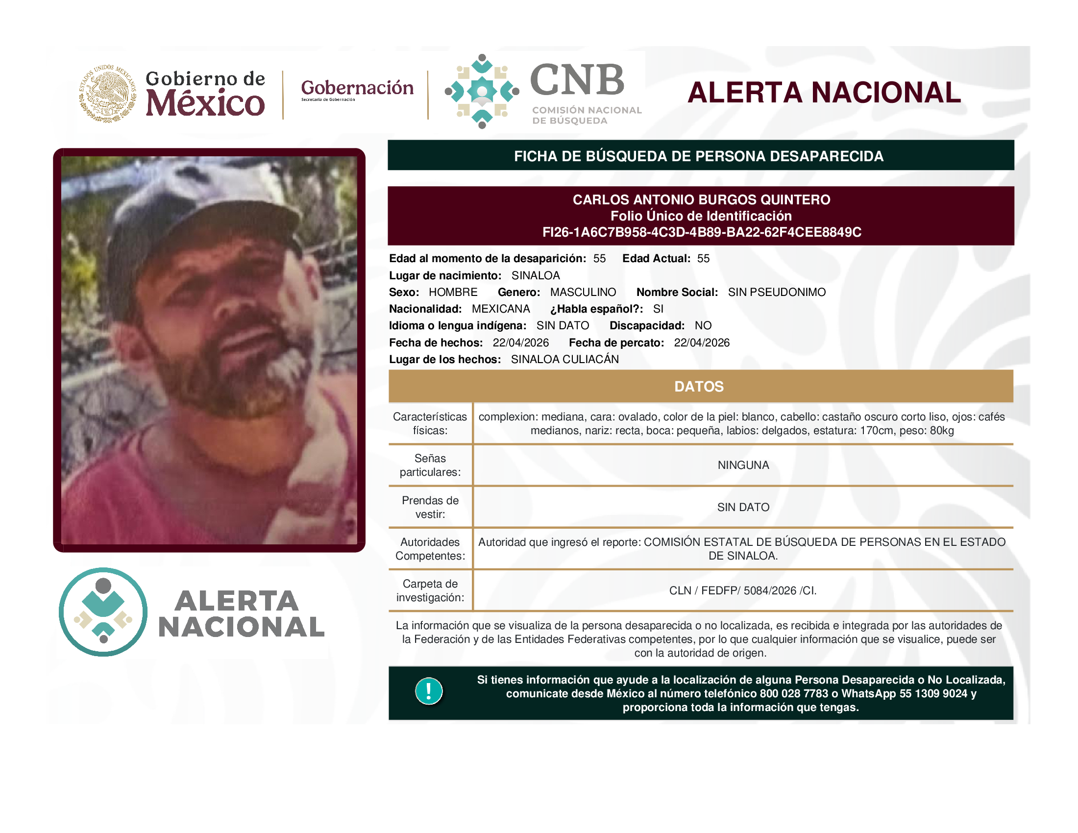 CARLOS ANTONIO BURGOS QUINTERO