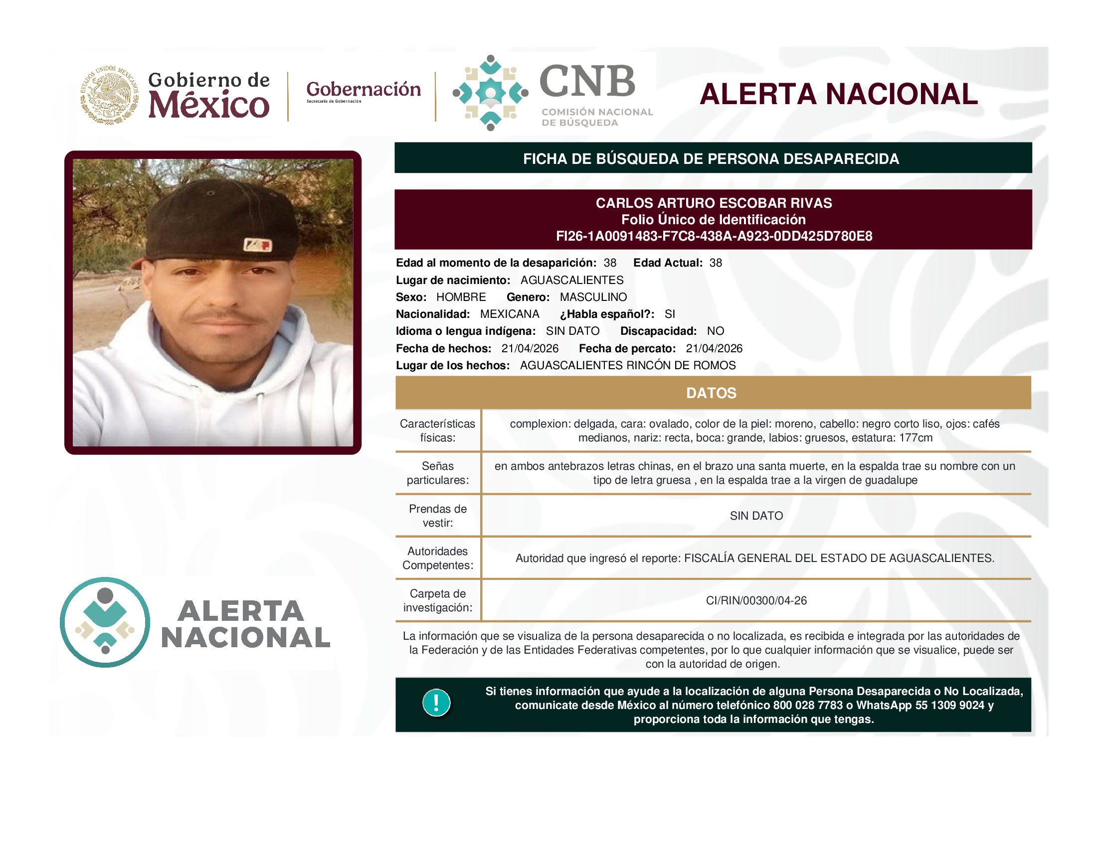 CARLOS ARTURO ESCOBAR RIVAS