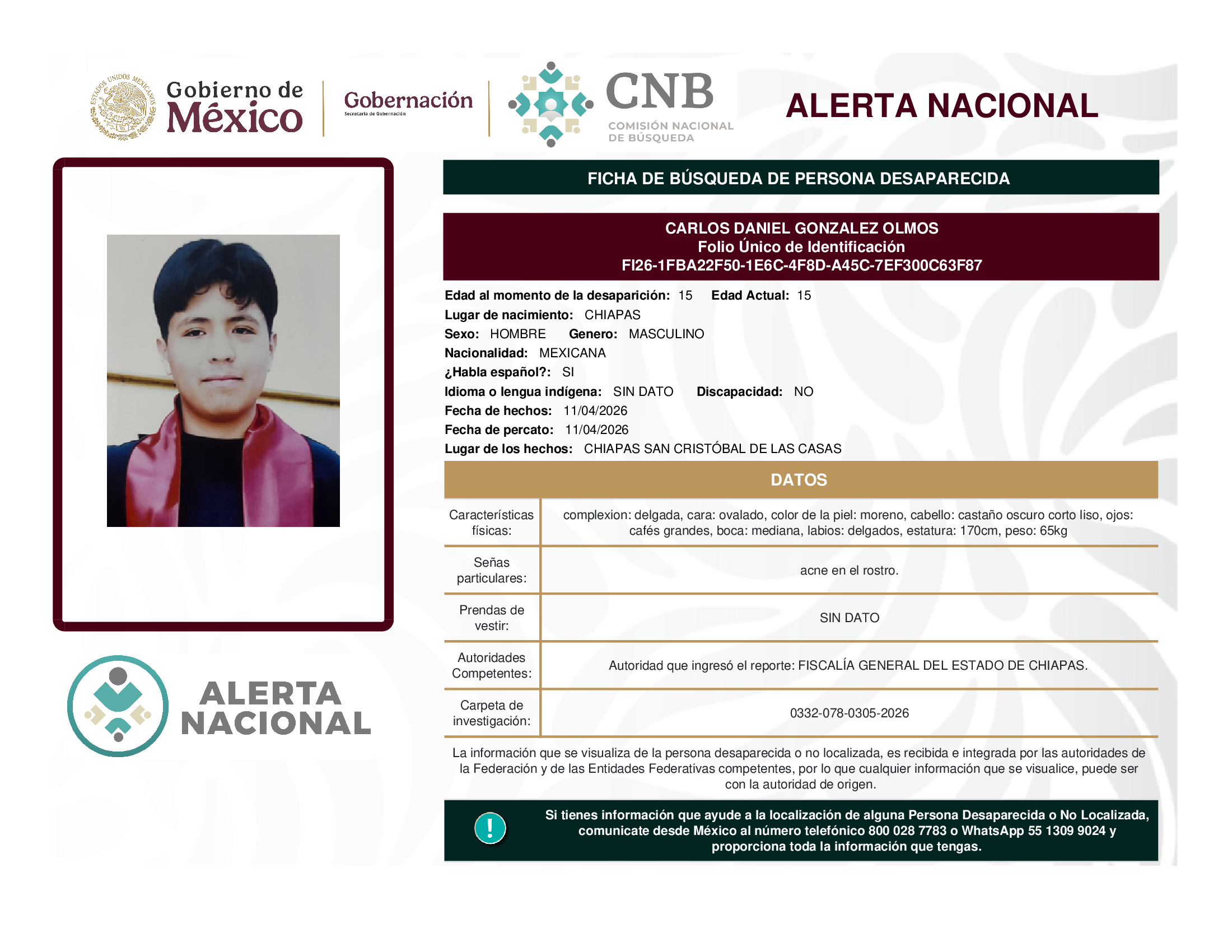 CARLOS DANIEL GONZALEZ OLMOS