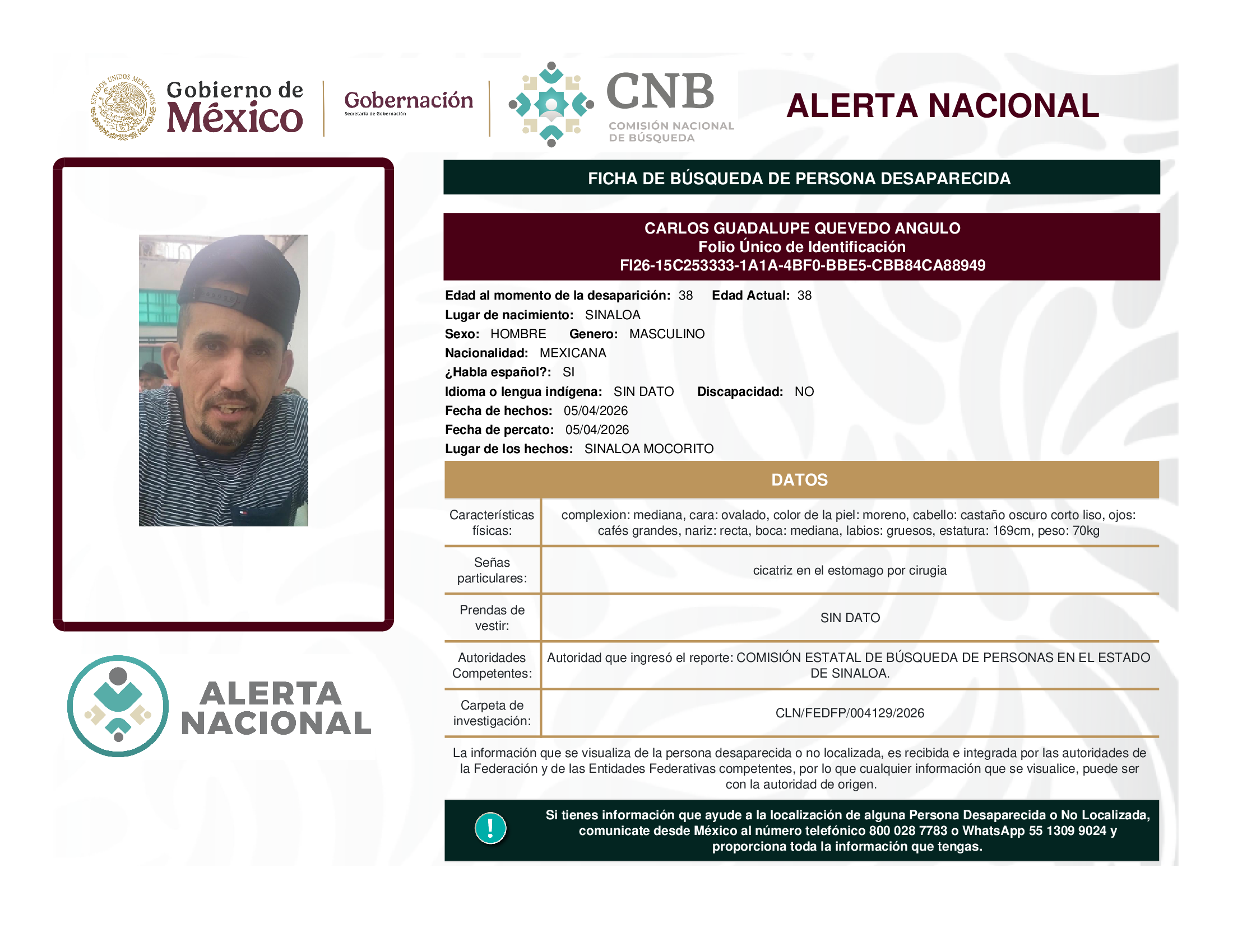 CARLOS GUADALUPE QUEVEDO ANGULO